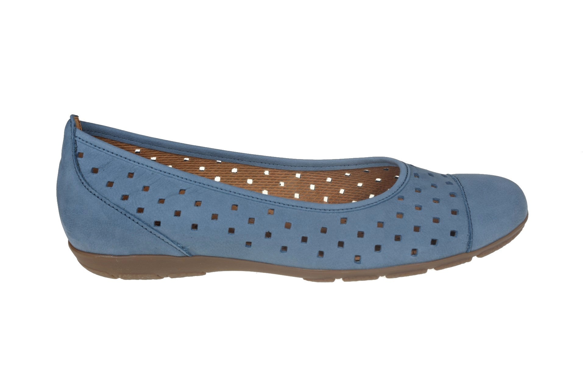 '24.169.10' women's perforated ballerina pump - Blue - Chaplinshoes'24.169.10' women's perforated ballerina pump - BlueGabor