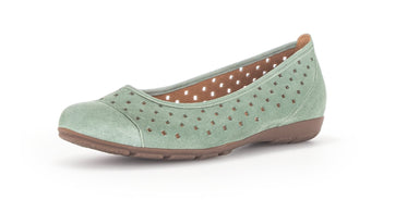 '24.169.33' women's perforated ballerina - Green - Chaplinshoes'24.169.33' women's perforated ballerina - GreenGabor