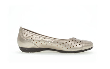 '24.169.62' women's perforated ballerina pump - Silver - Chaplinshoes'24.169.62' women's perforated ballerina pump - SilverGabor