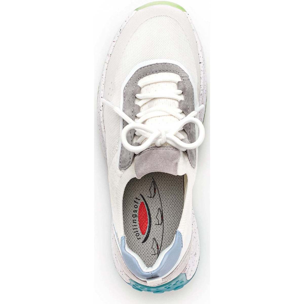 '26.996.51' oprolbare damessneaker met veters - wit