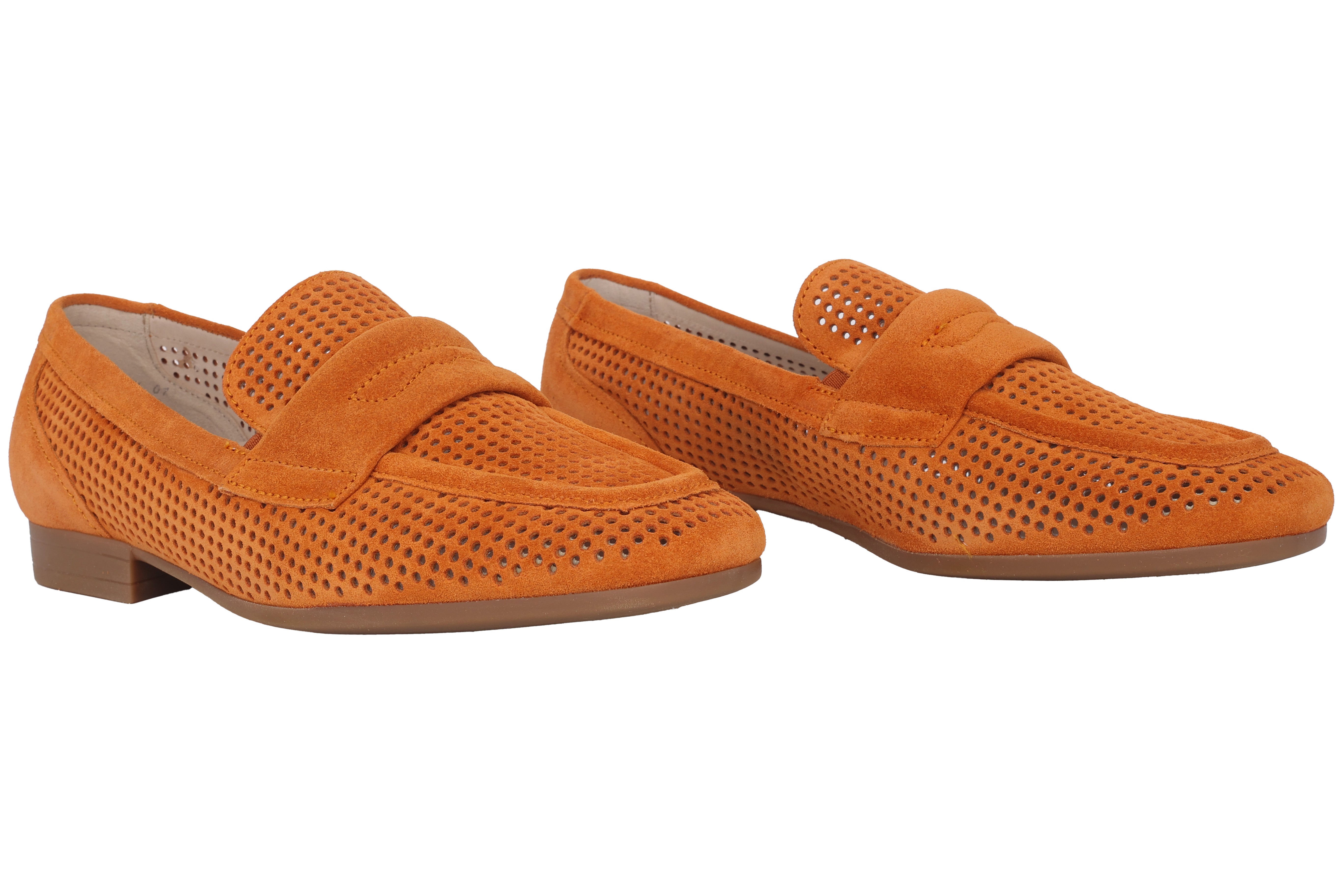 Geperforeerde zomerloafer voor dames '22.424.31' - Oranje
