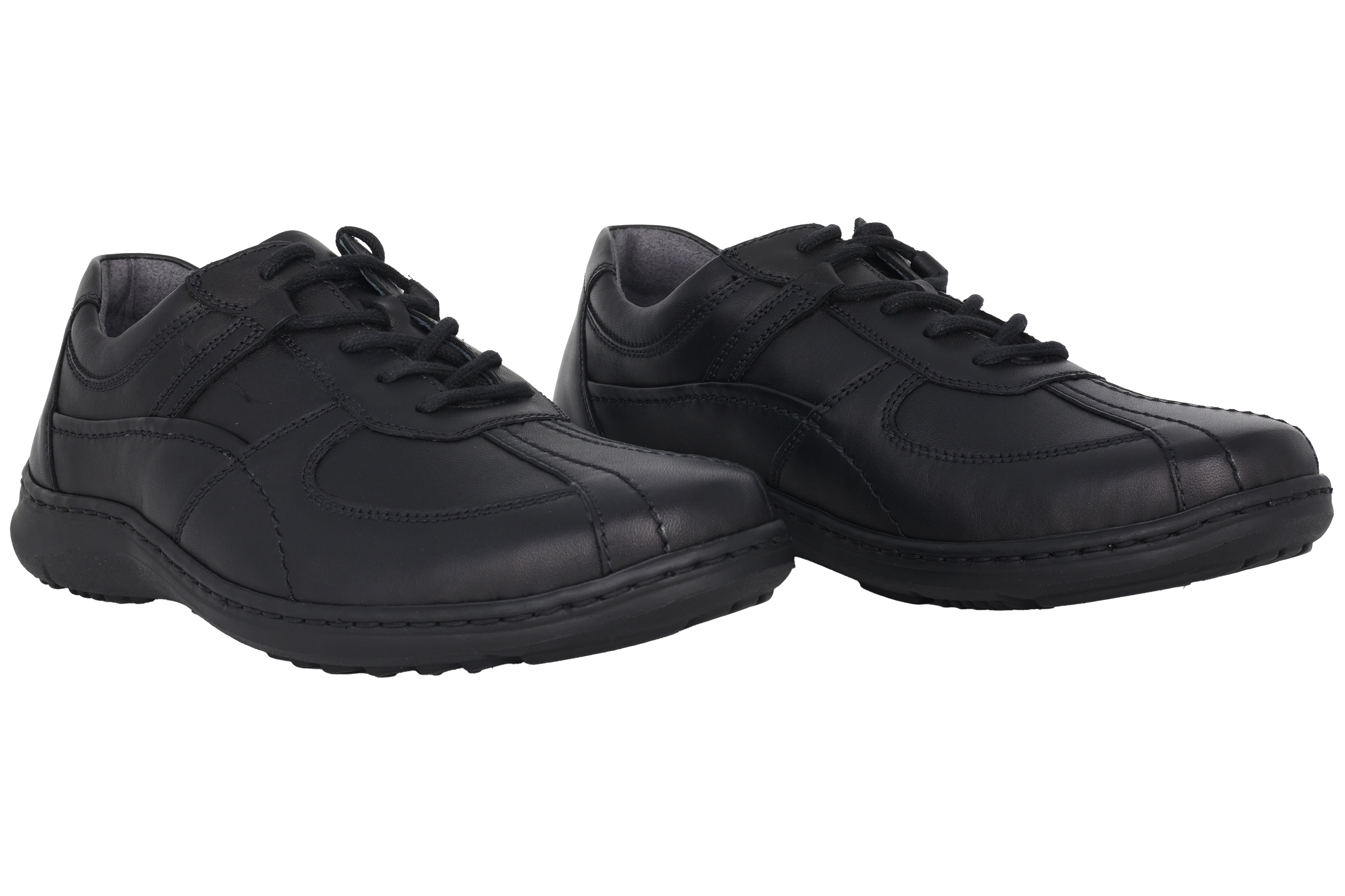 Chaussures à lacets pour hommes 'Herwig' coupe large (H) - Noir