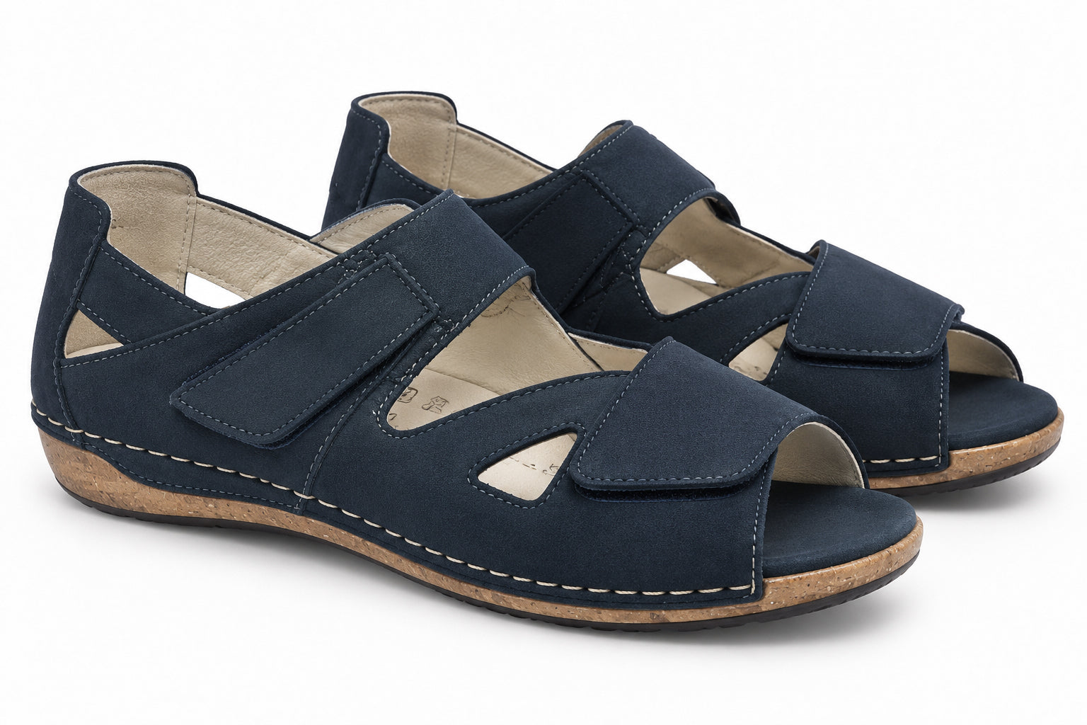 Damessandaal 'Heliett' met brede pasvorm (H) - blauw