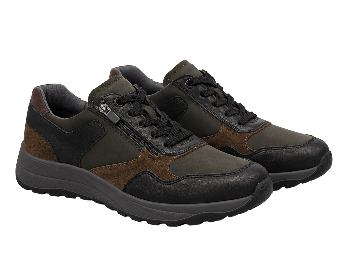 Baskets à lacets pour hommes 'K-John' coupe très large (K) - Marron