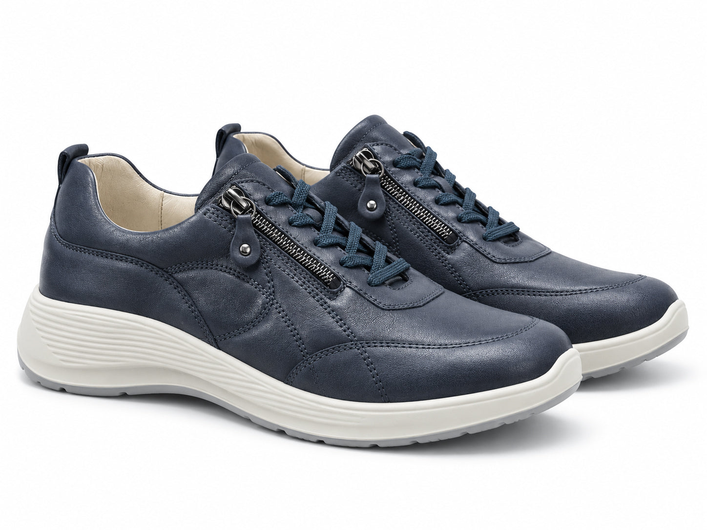 'Kalea' damessneakers met zeer brede pasvorm (K) - blauw