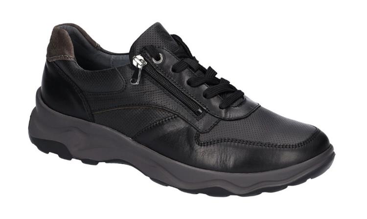 'H-Max' herre sneaker med bred pasform (H) - Sort