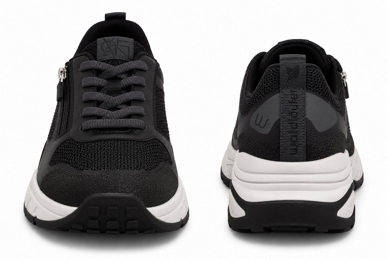 Sneaker da camminata e corsa da donna con vestibilità ampia (H) "H Pepper" - Nera
