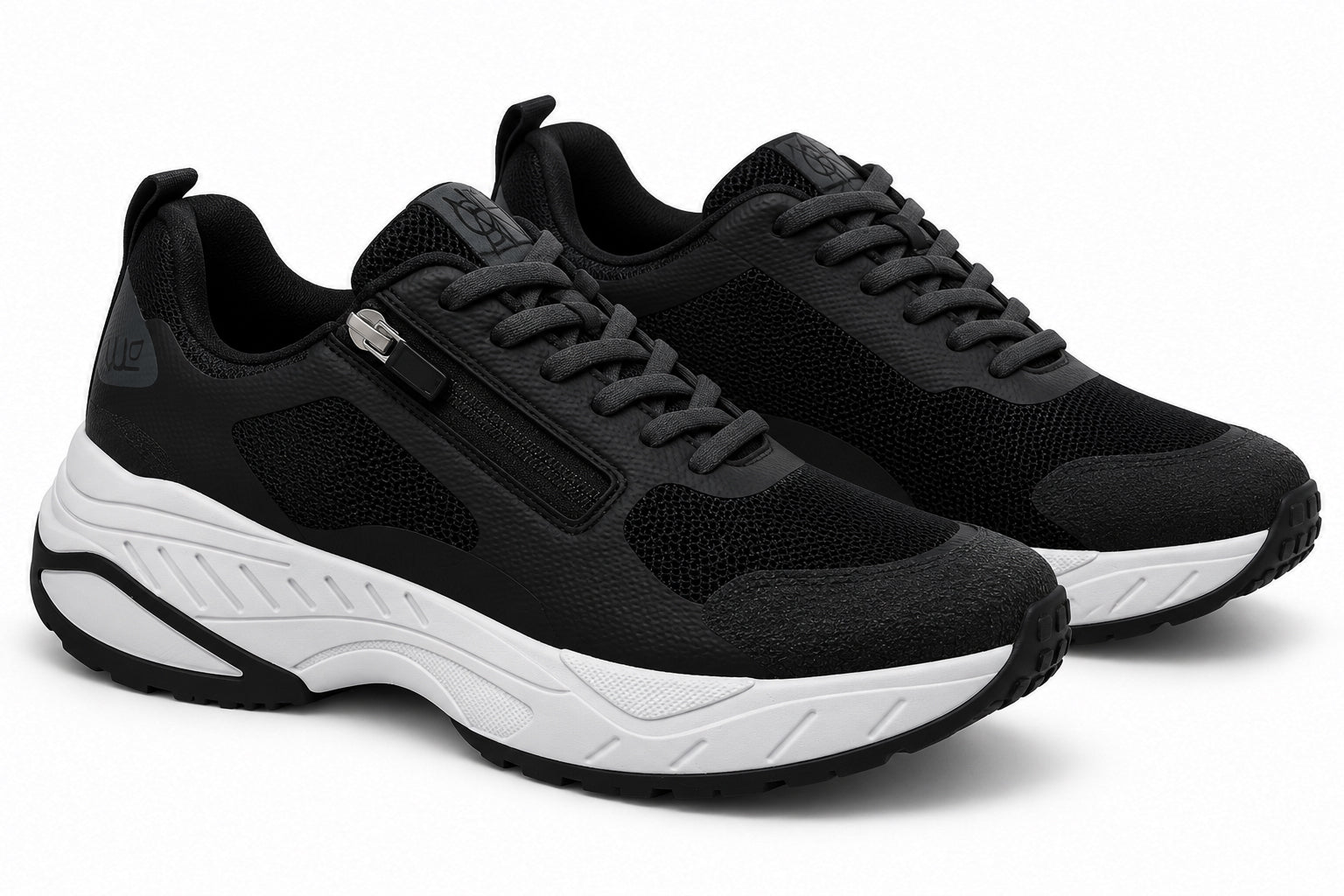 Sneaker da camminata e corsa da donna con vestibilità ampia (H) "H Pepper" - Nera