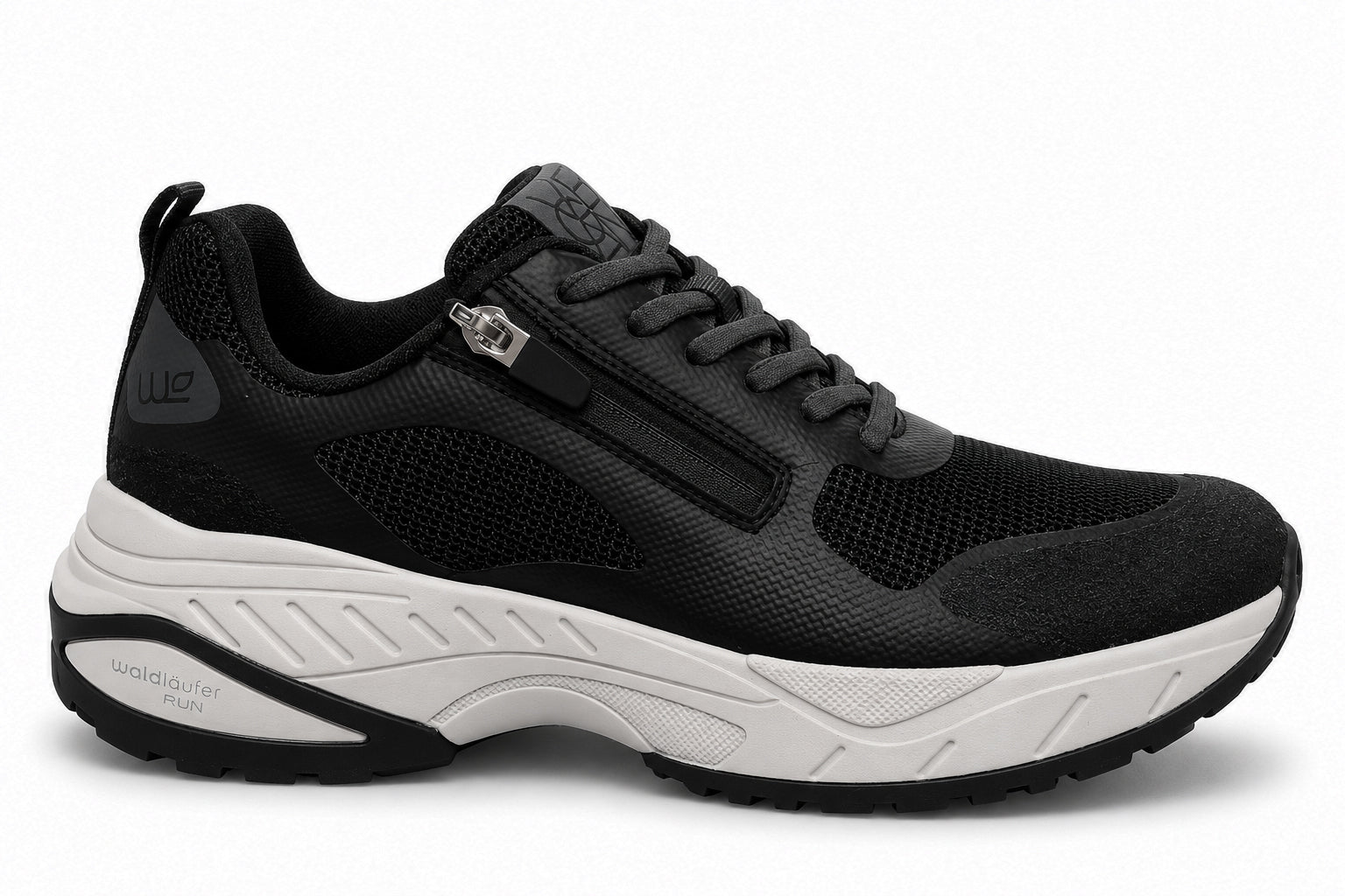 Sneaker da camminata e corsa da donna con vestibilità ampia (H) "H Pepper" - Nera