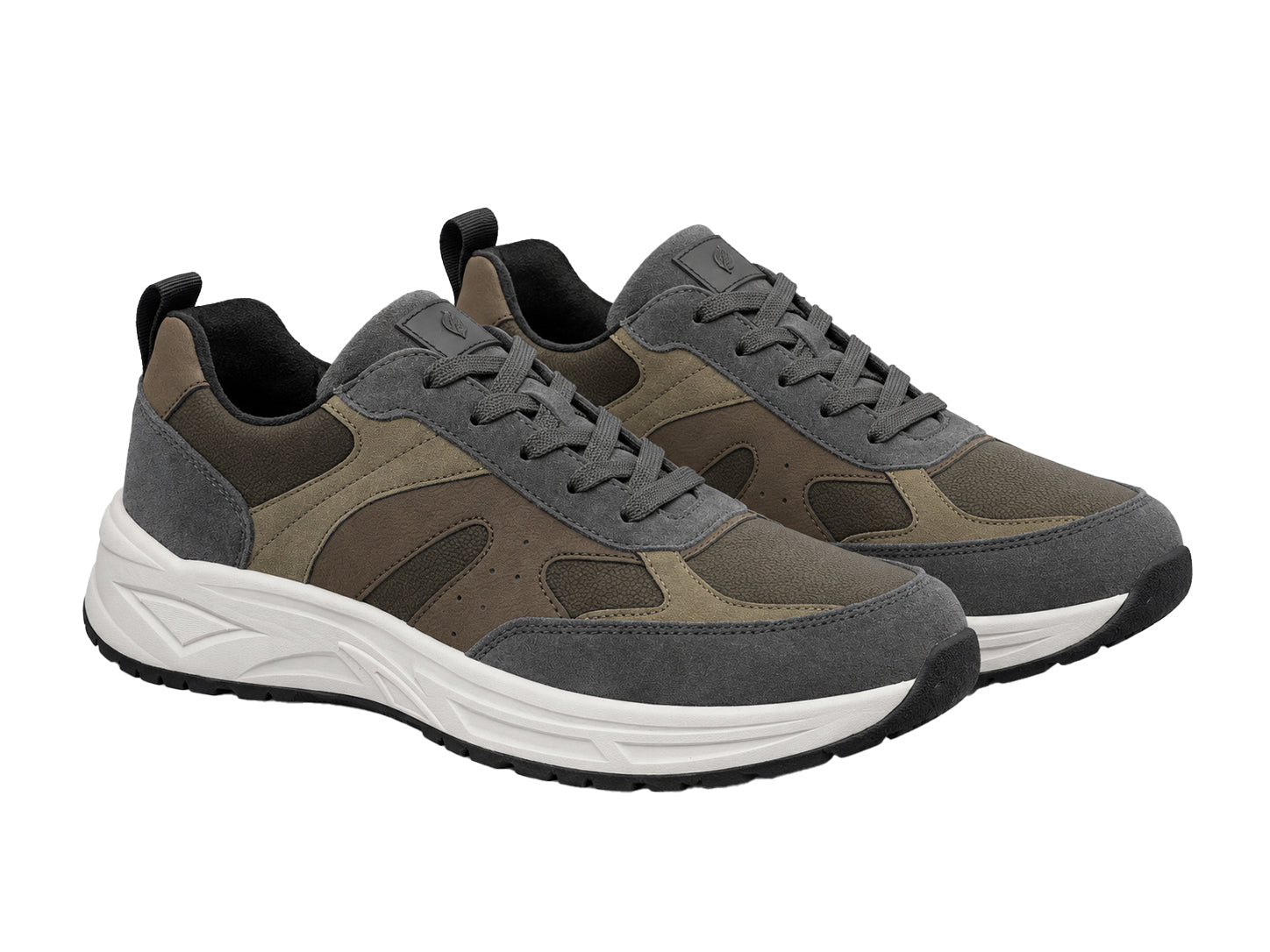 Baskets à lacets coupe large (H) pour hommes 'H-Jack' - Gris