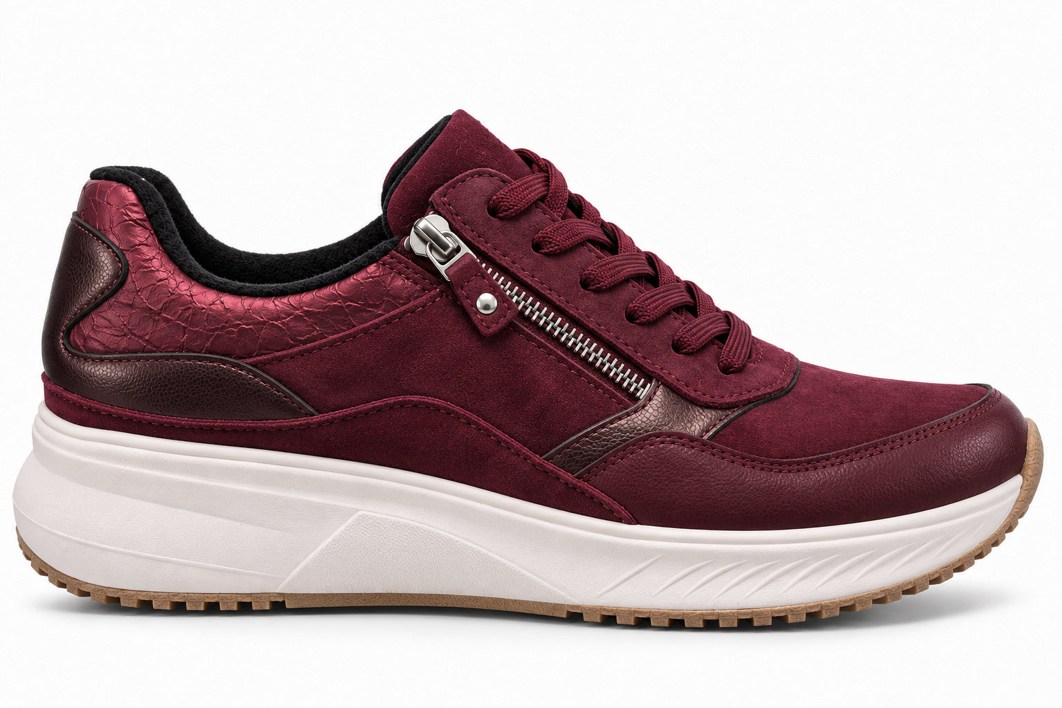 H-Mara Women's Wide Fit (H) Zip Sneakers - Red