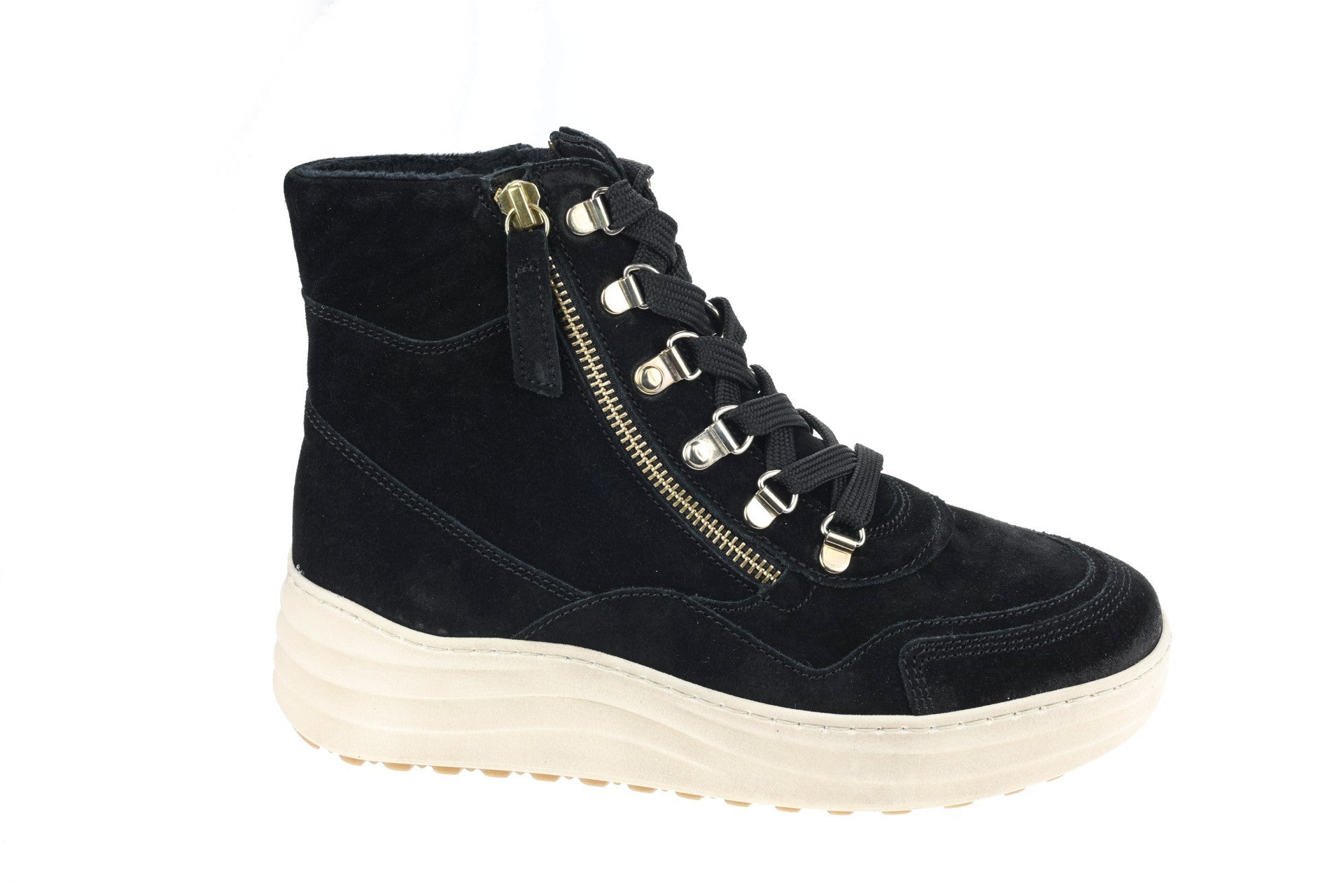 Stivaletto da donna con fodera in pizzo e zip '76.568.37' - Nero - ChaplinshoesStivaletto con zip e fodera in pizzo da donna '76.568.37' - BlackGabor