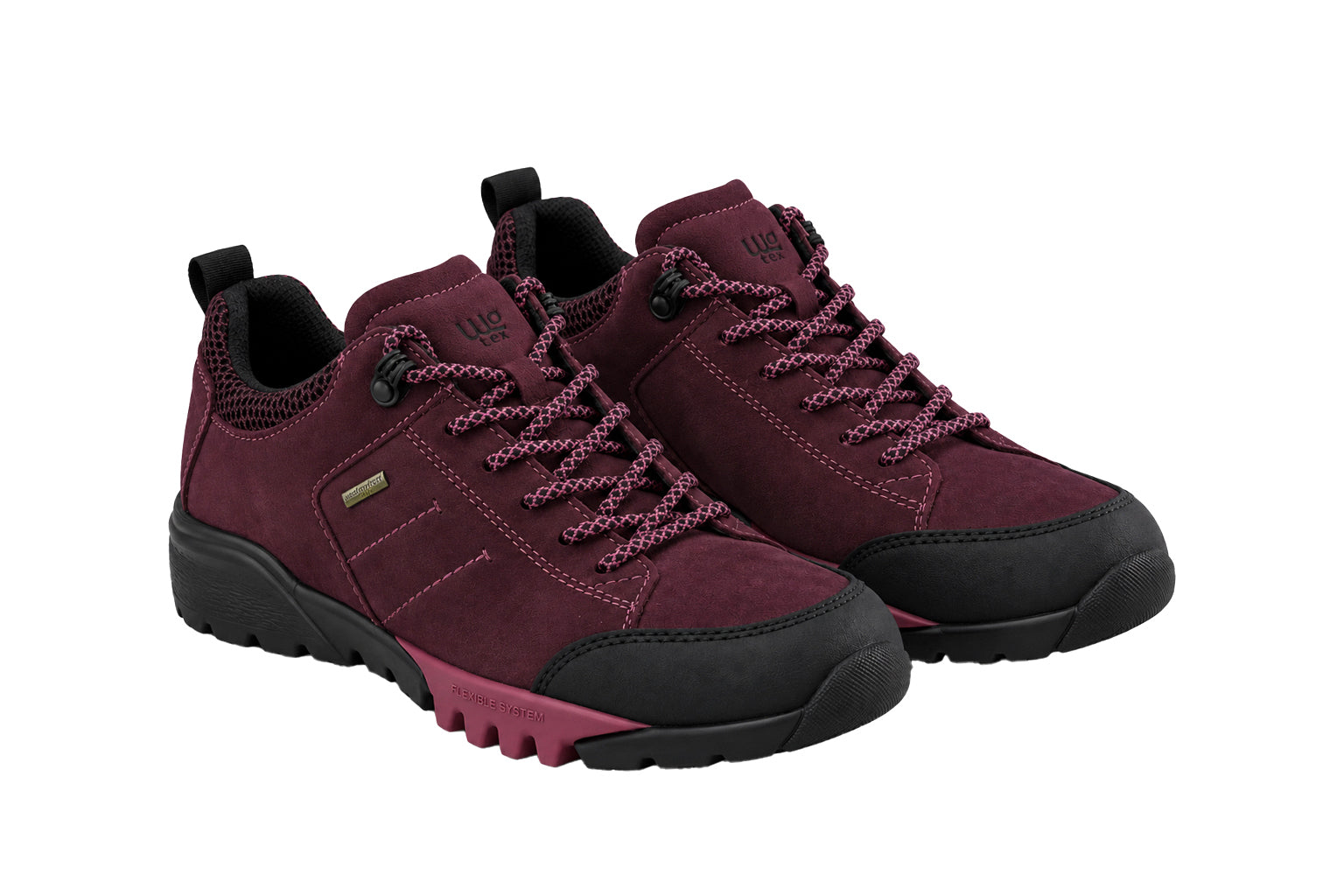 Baskets de marche imperméables coupe large (H) pour femme 'H-Amiata' - rouge