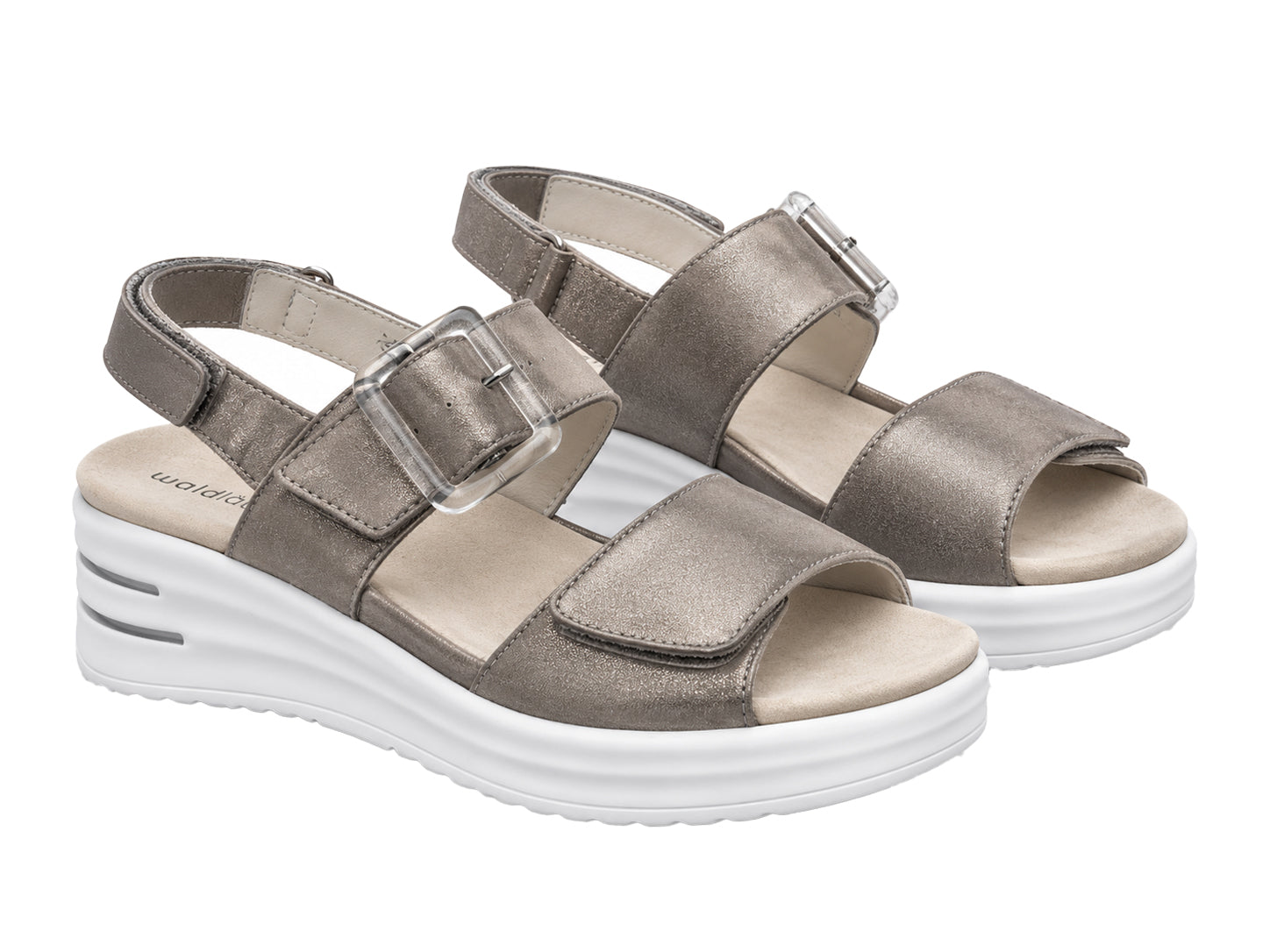 'H-Dina' sandal med bred pasform (H) til kvinder - sølv