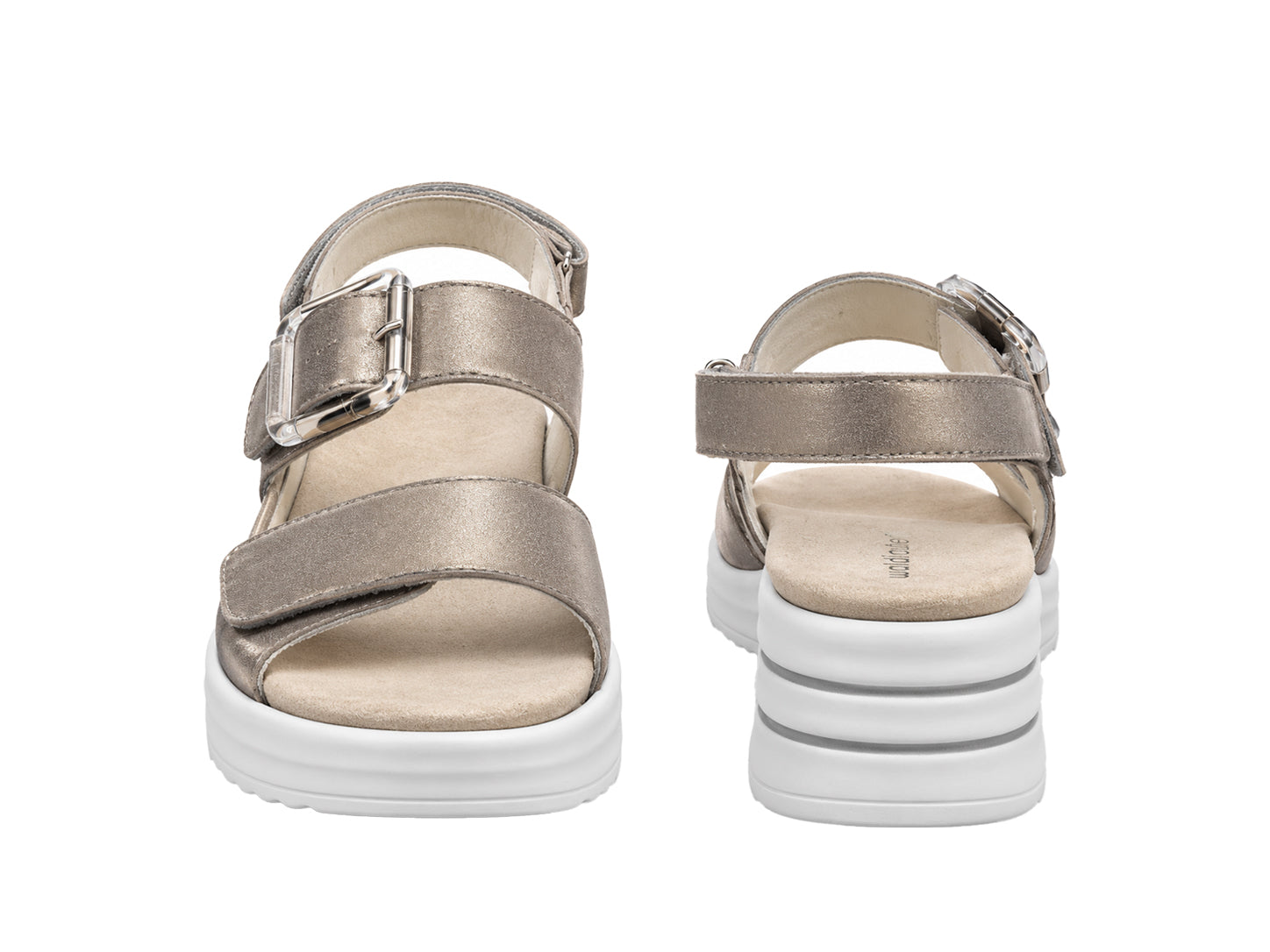 'H-Dina' sandal med bred pasform (H) til kvinder - sølv