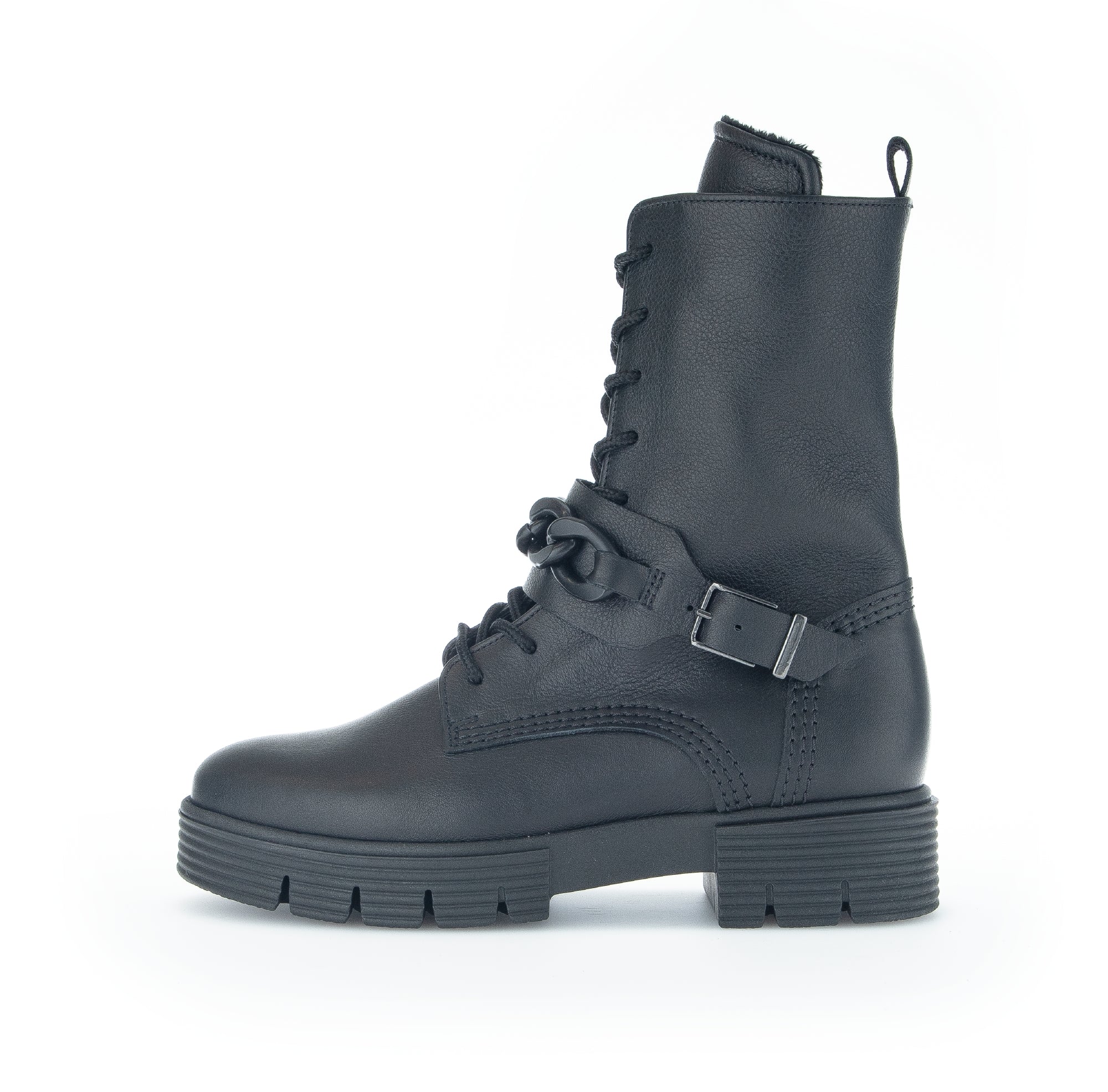 '92.743.31' women's wide fit (H) lace - zip boot - Black - Chaplinshoes'92.743.31' women's wide fit (H) lace - zip boot - BlackGabor