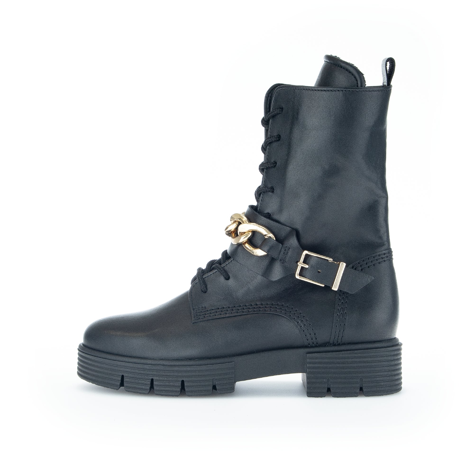 '92.743.67' women's wide fit (H) lace - zip boot - Black - Chaplinshoes'92.743.67' women's wide fit (H) lace - zip boot - BlackGabor