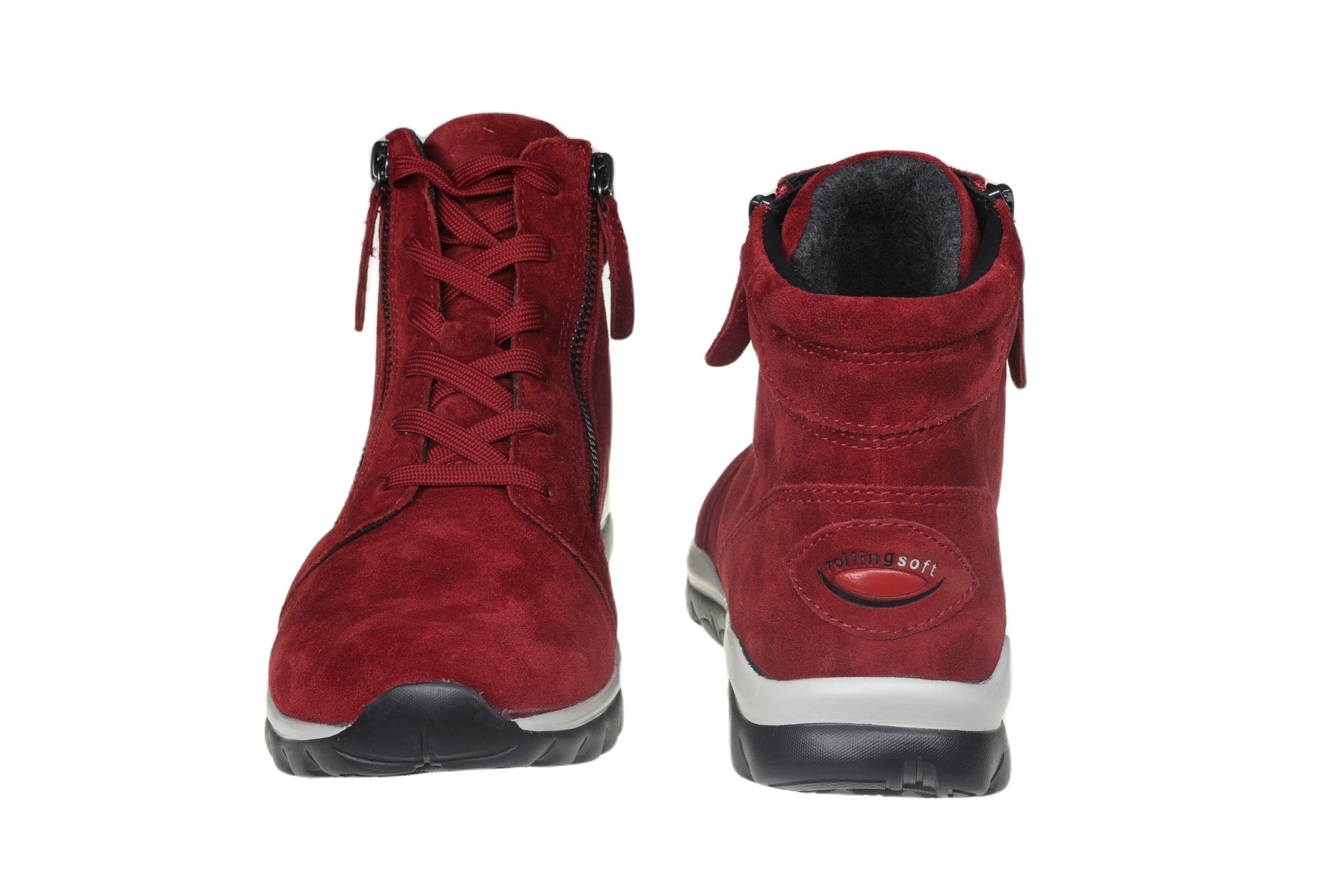 '96.868.38' dames wandelschoenen met vetersluiting - ritslaars - Rood - Chaplinshoes'96.868.38' dames wandelschoen met vetersluiting en ritssluiting - RedGabor