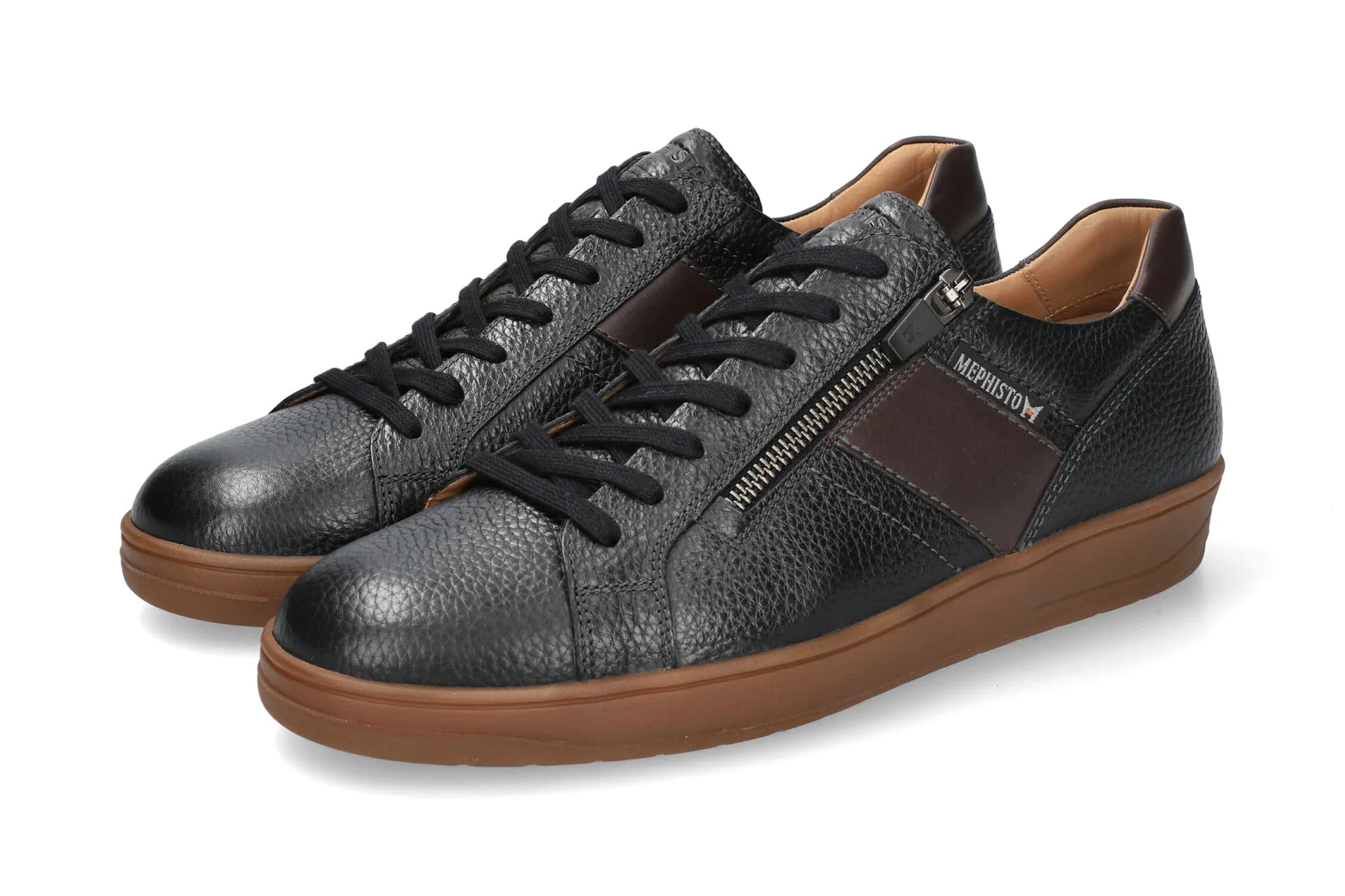 'Henrik' men's lace-zip sneaker - black