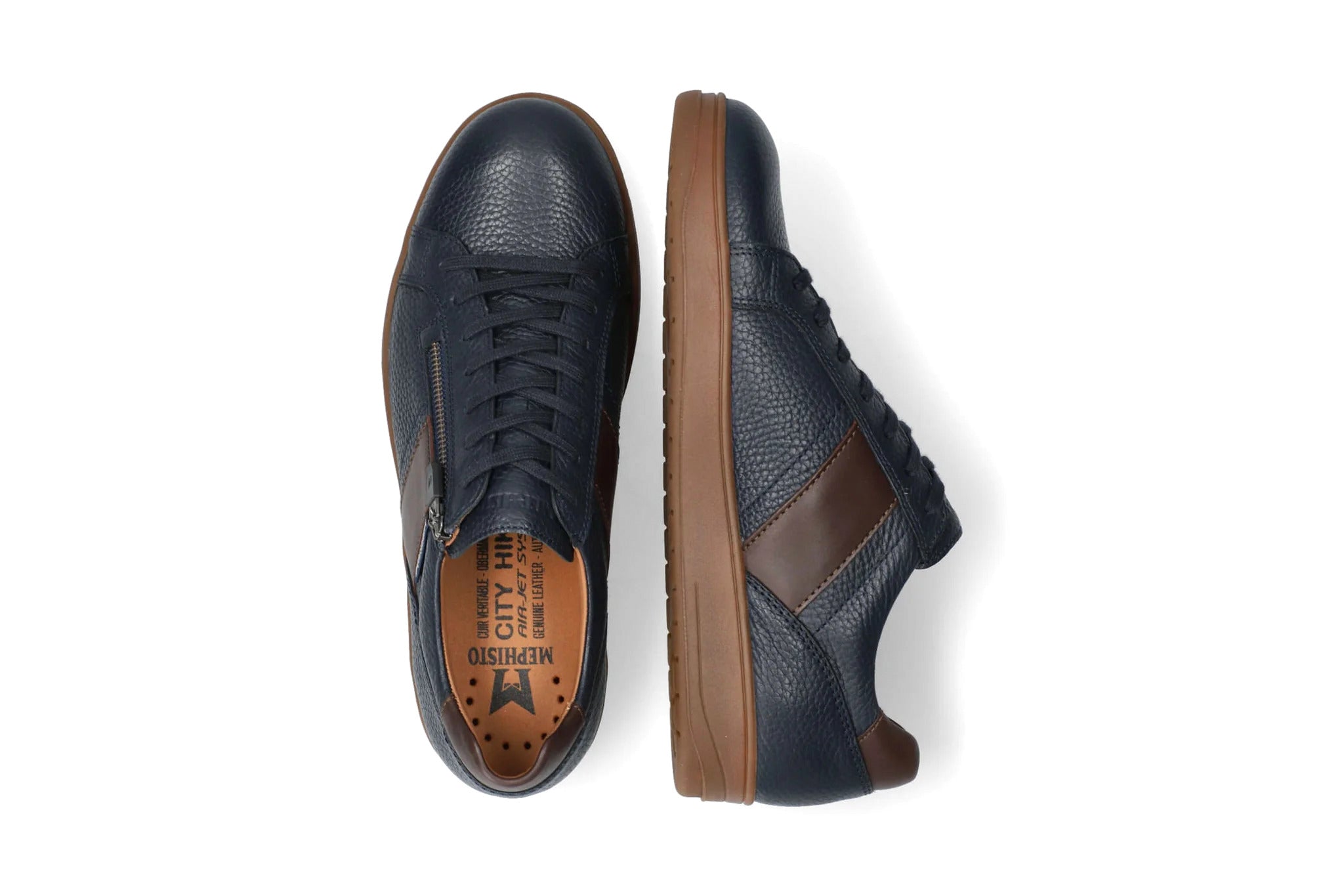 'Henrik' men's lace-zip sneaker - blue
