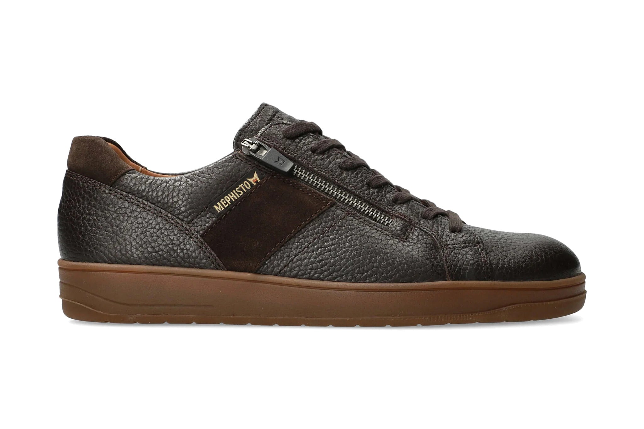 'Henrik' men's lace-zip sneaker - brown