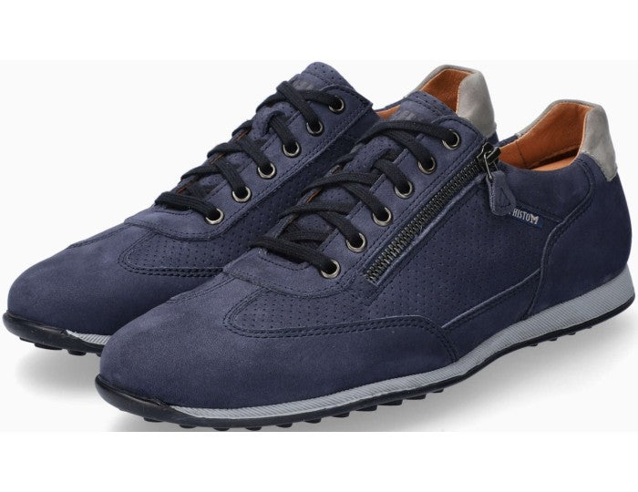 'Leon' herrsneaker med snörning - blå