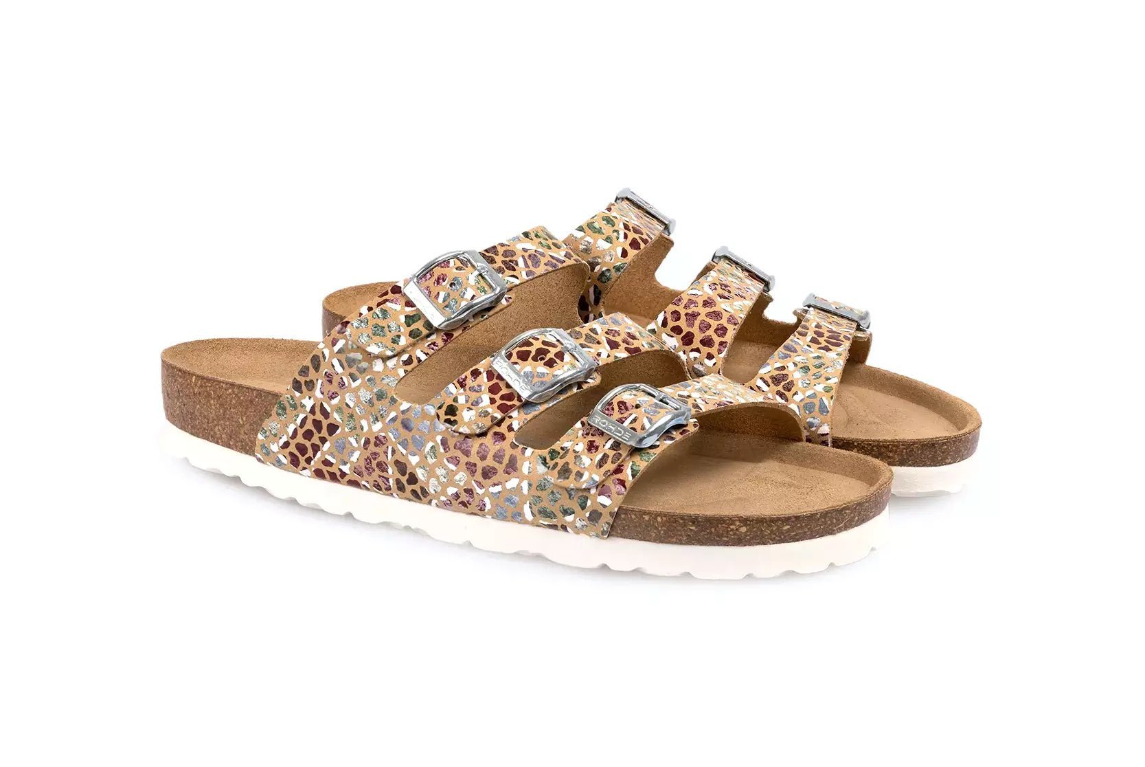 'Alba' women's triple strap sandal - camel mix - Chaplinshoes'Alba' women's triple strap sandal - camel mixRohde