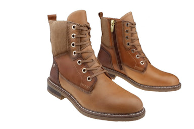 Stivaletto da donna in pizzo - zip 'Aldaya' - Marrone mandorla - ChaplinshoesStivaletto con cerniera in pizzo da donna 'Aldaya' - Marrone mandorlaPikolinos