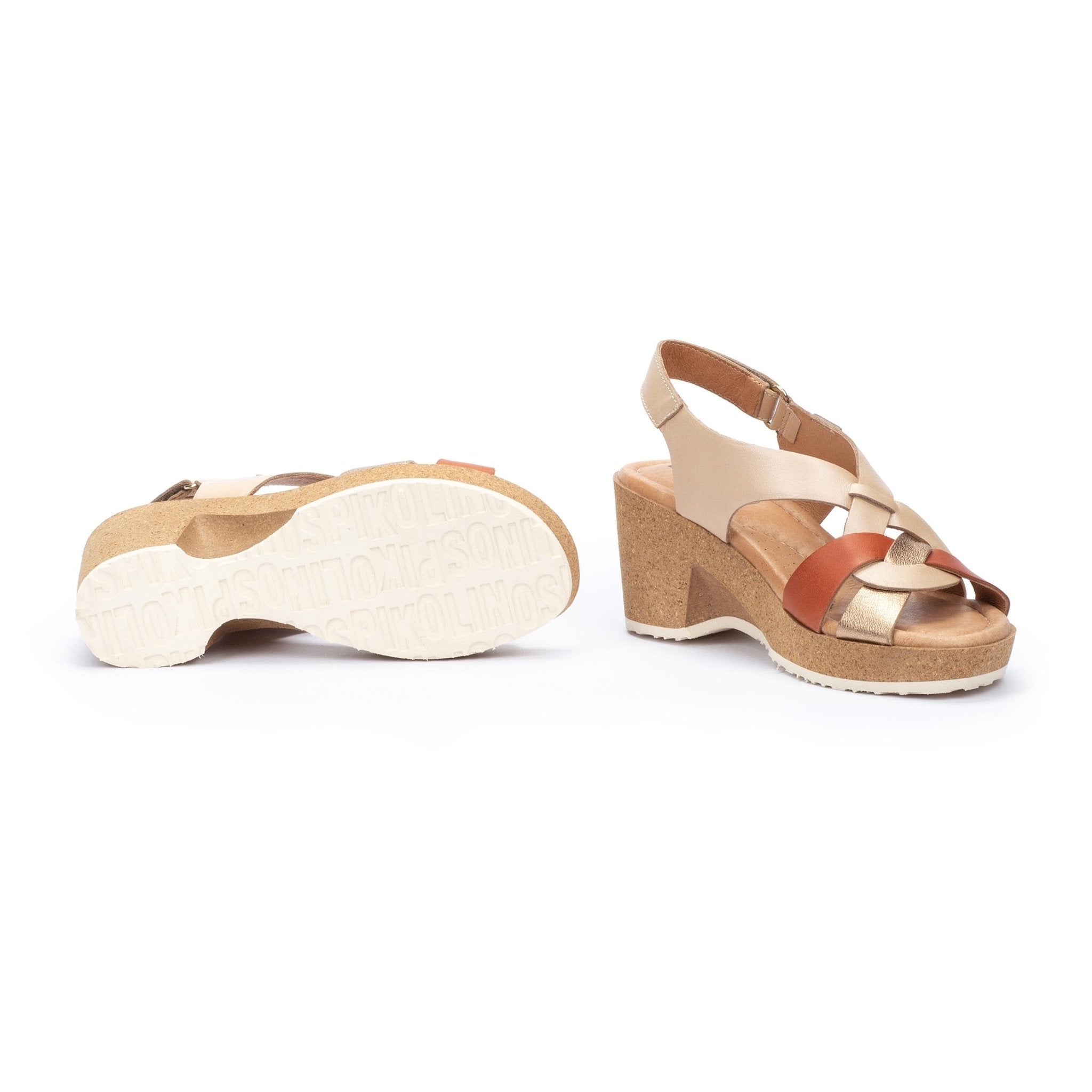 Damessandaal 'Arenales' - beige mix - Chaplinshoes'Arenales' damessandaal - beige mixPikolinos