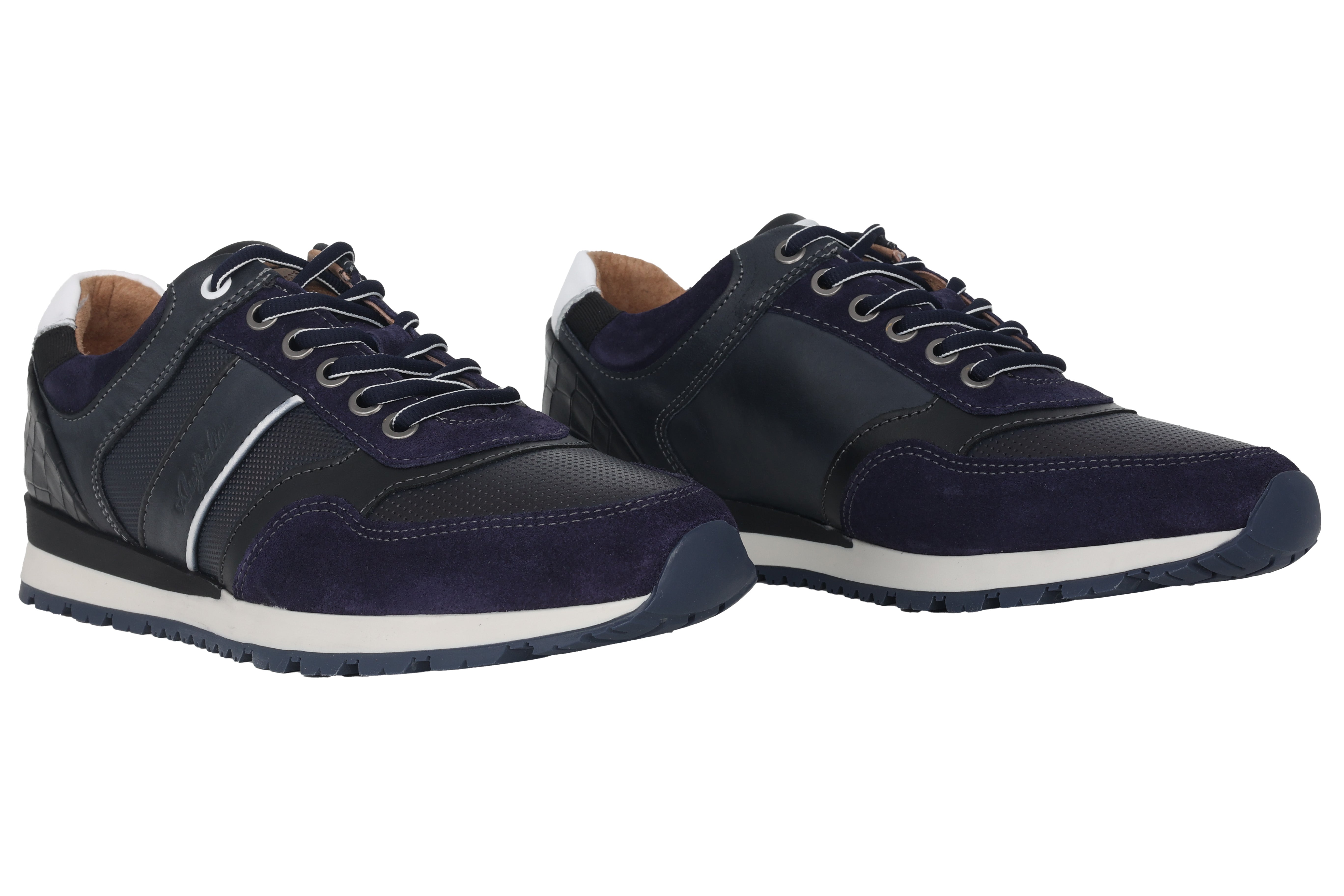 Herensneaker met veters 'Navarone' - blauw