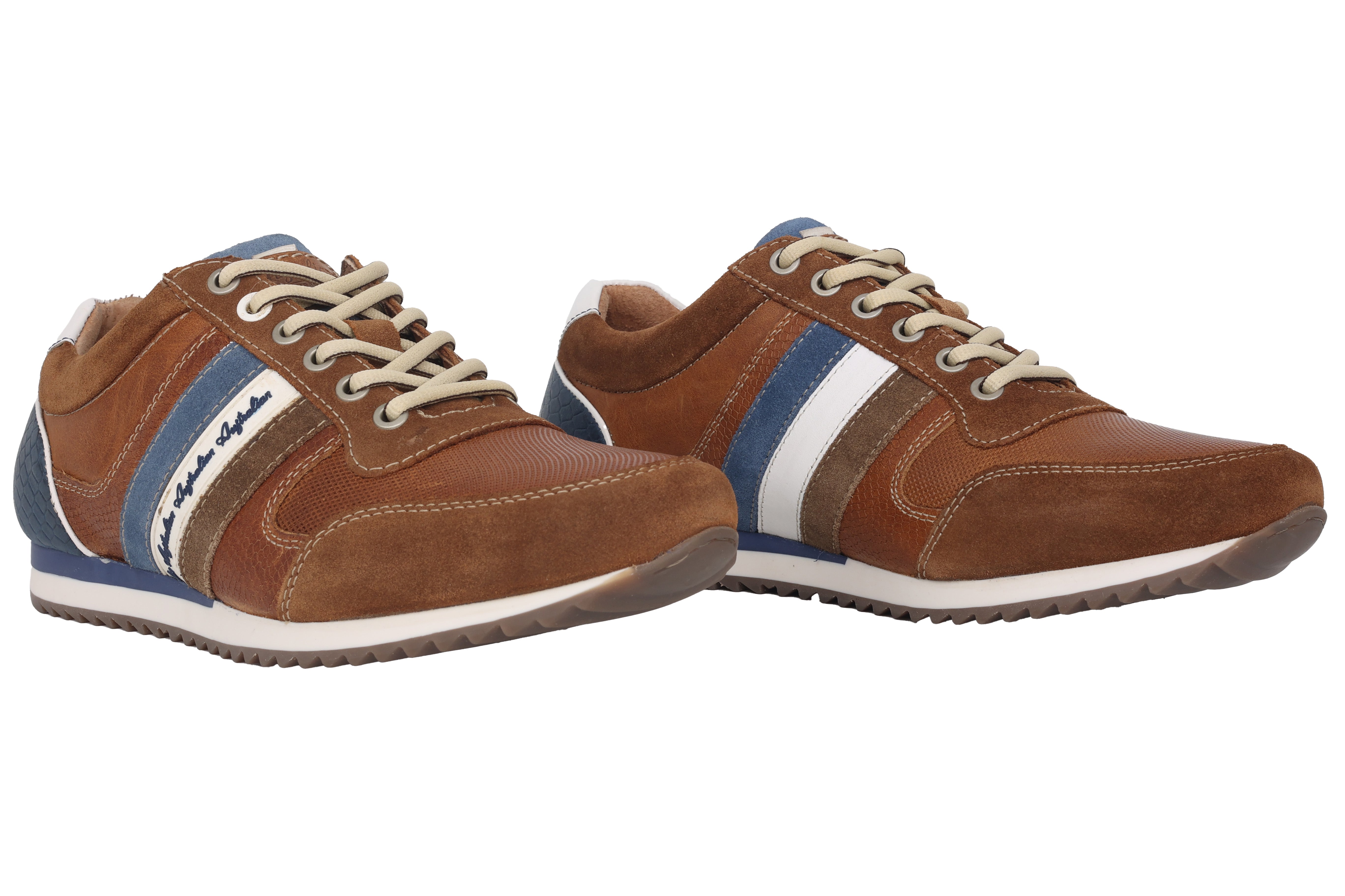 Herensneakers met veters 'Camaro' - Bruin mix