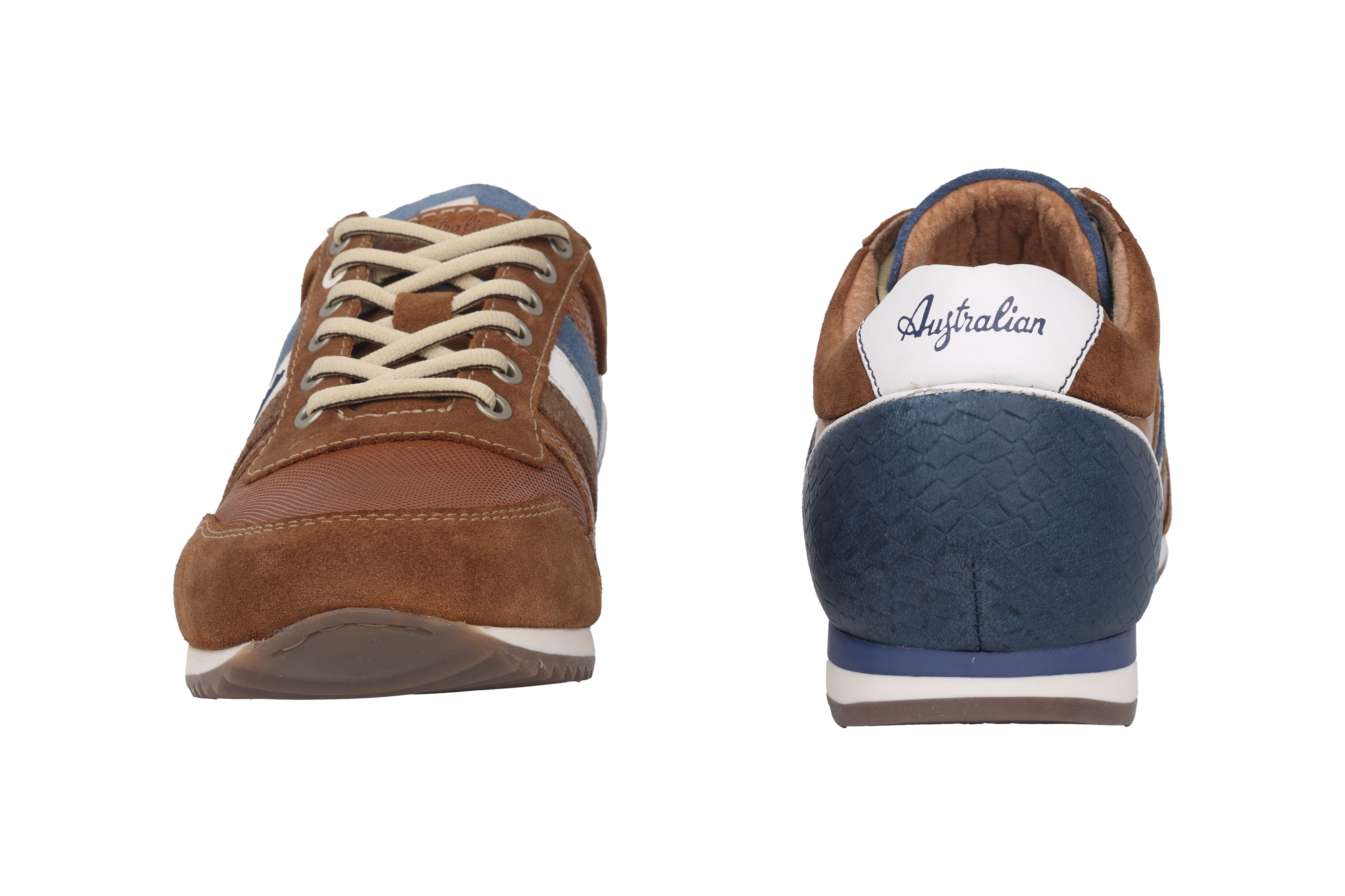 Herensneakers met veters 'Camaro' - Bruin mix