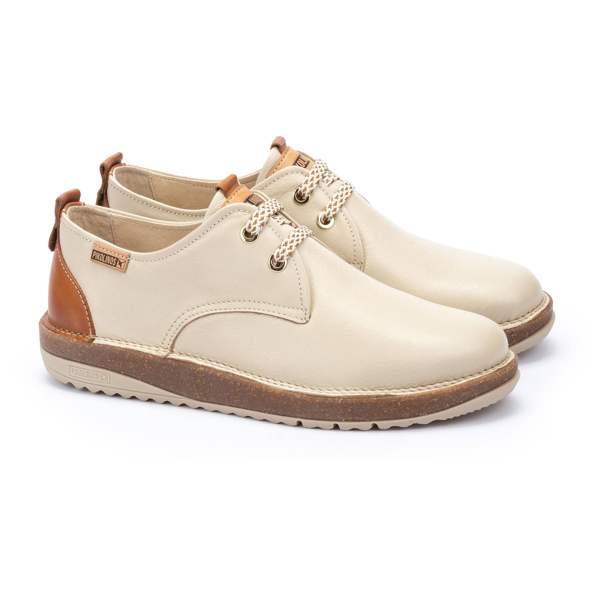 'Baza' dames veterschoen - Gebroken wit - Chaplinshoes'Baza' dames veterschoen - Gebroken wit Pikolinos