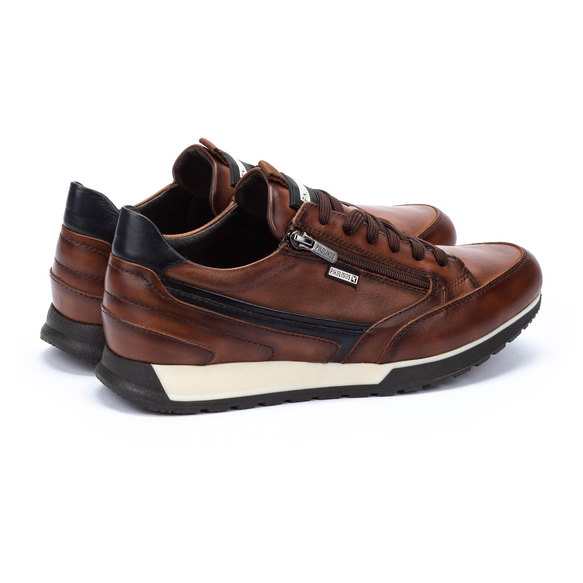 'Cambil' men's lace - zip sneaker - brown - Chaplinshoes'Cambil' men's lace - zip sneaker - brownPikolinos