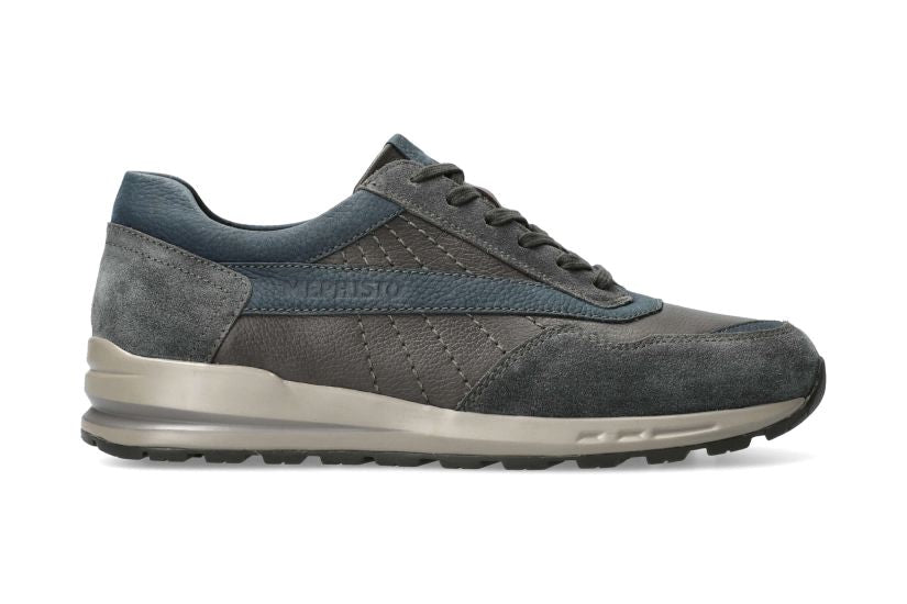 Sneaker ergonomique à lacets pour homme 'Barth' - Gris Bleu