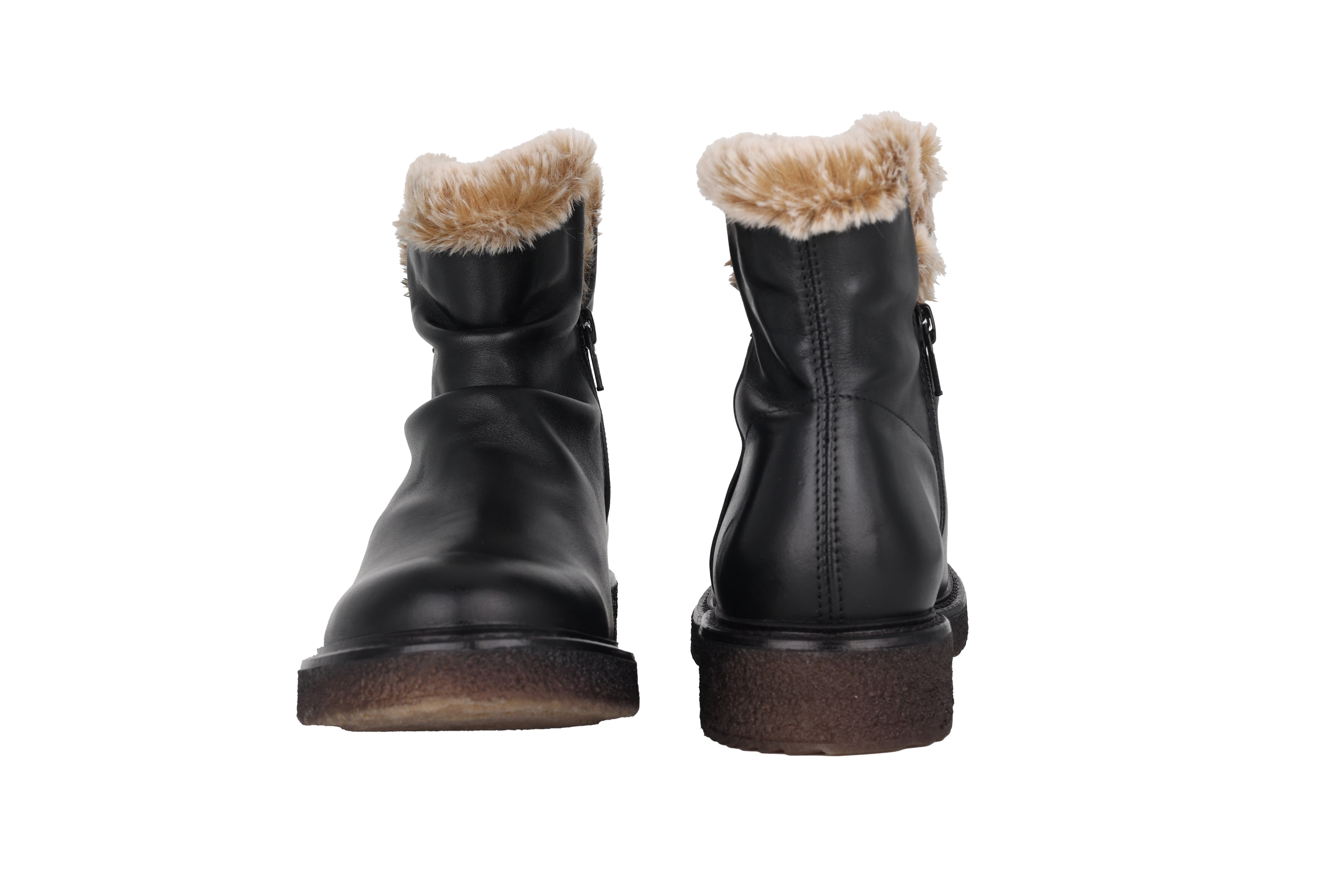 Stivale imbottito con cerniera da donna "E346" - nero