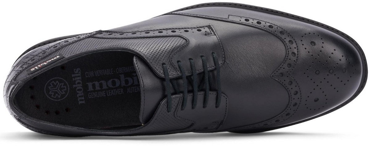 'FERNAND' men's ergonomic wide fit (H) lace - up shoe - Black - Chaplinshoes'FERNAND' men's ergonomic wide fit (H) lace - up shoe - BlackMephisto