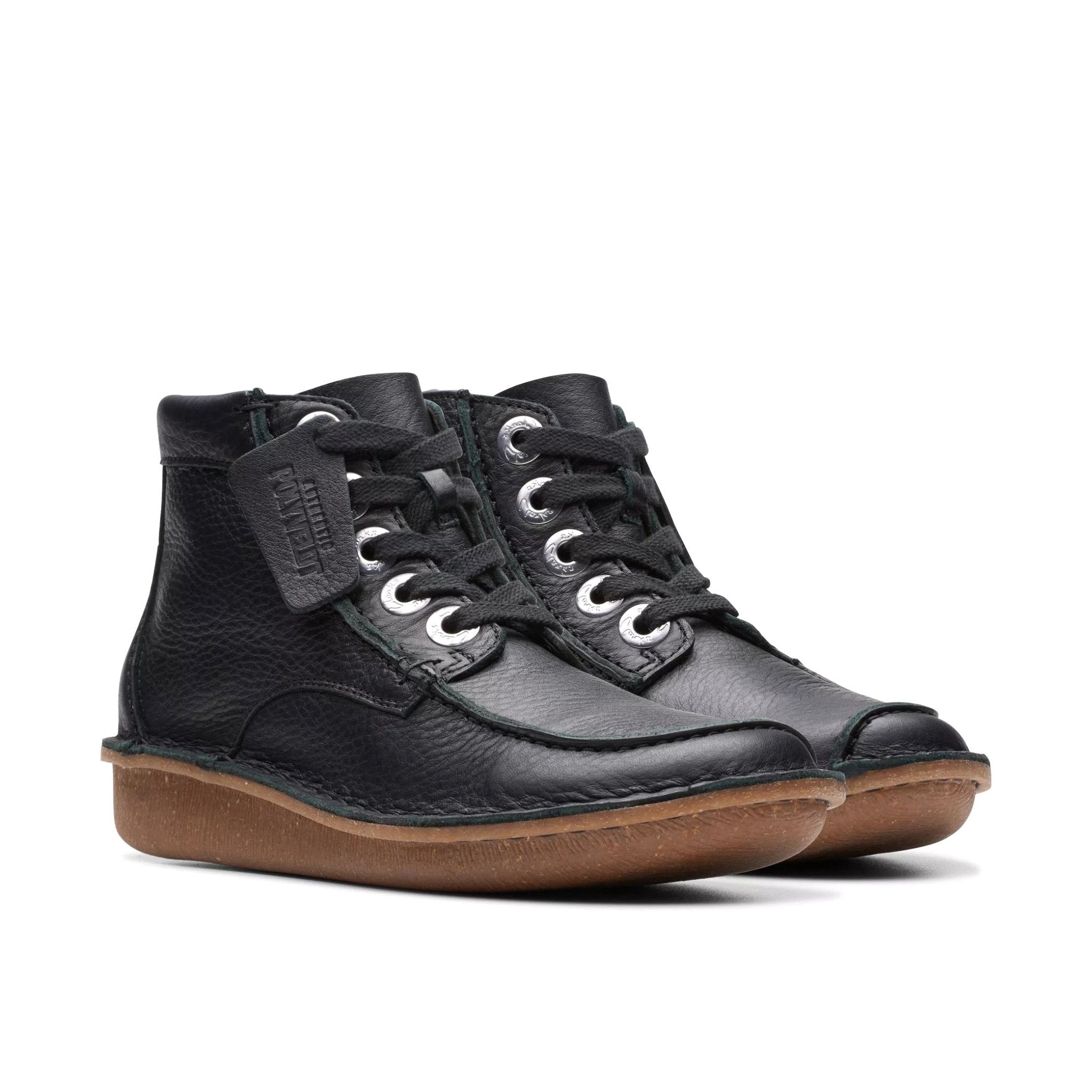 Stivaletto da donna in pizzo - zip 'Funny Cedar' - nero - ChaplinshoesStivaletto con zip e pizzo da donna "Funny Cedar" - neroClarks