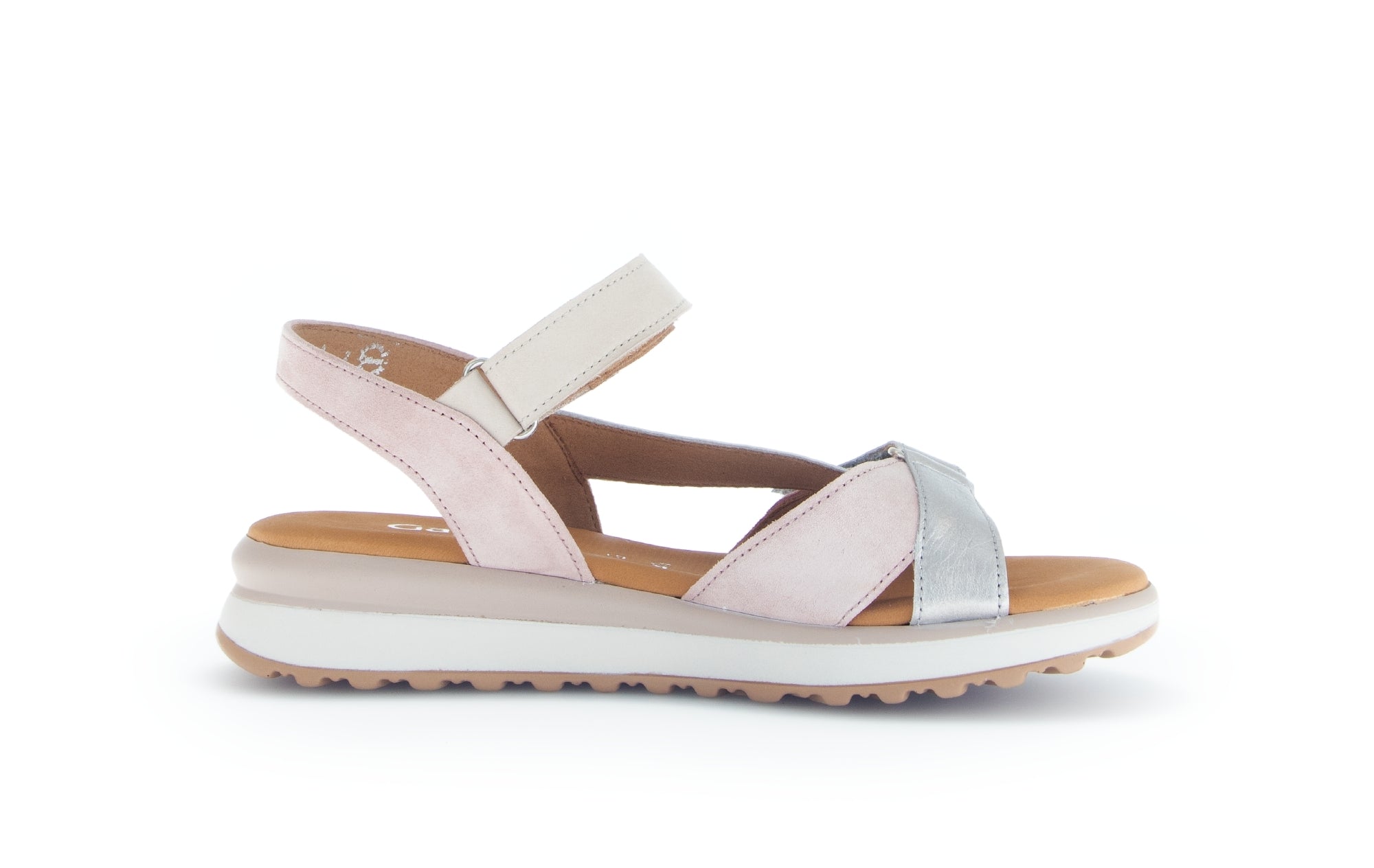 Sandał damski '62.845.32' - mieszanka bieli, różu i błękitu