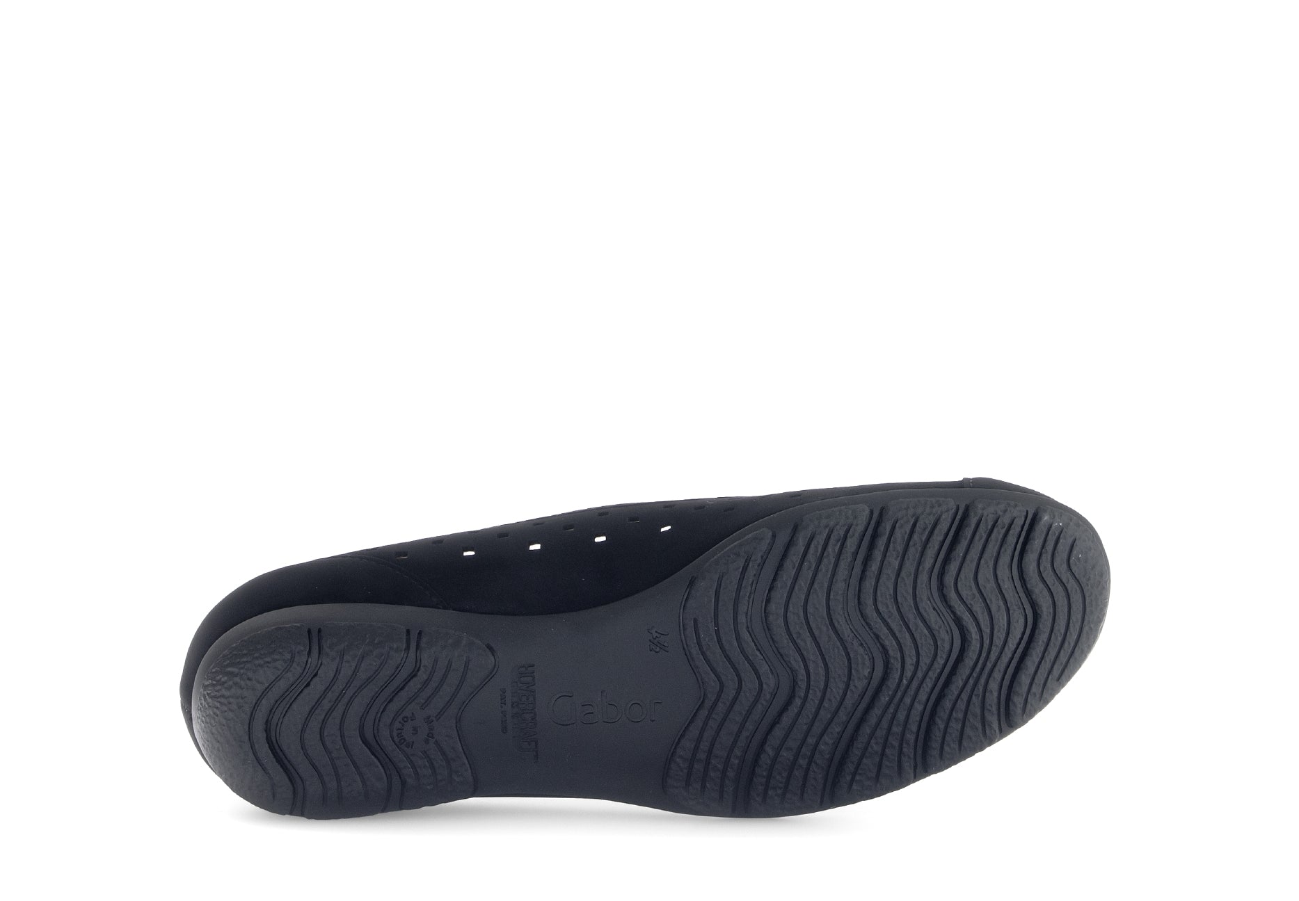 '64.169.17' women's perforated summer ballerina - black