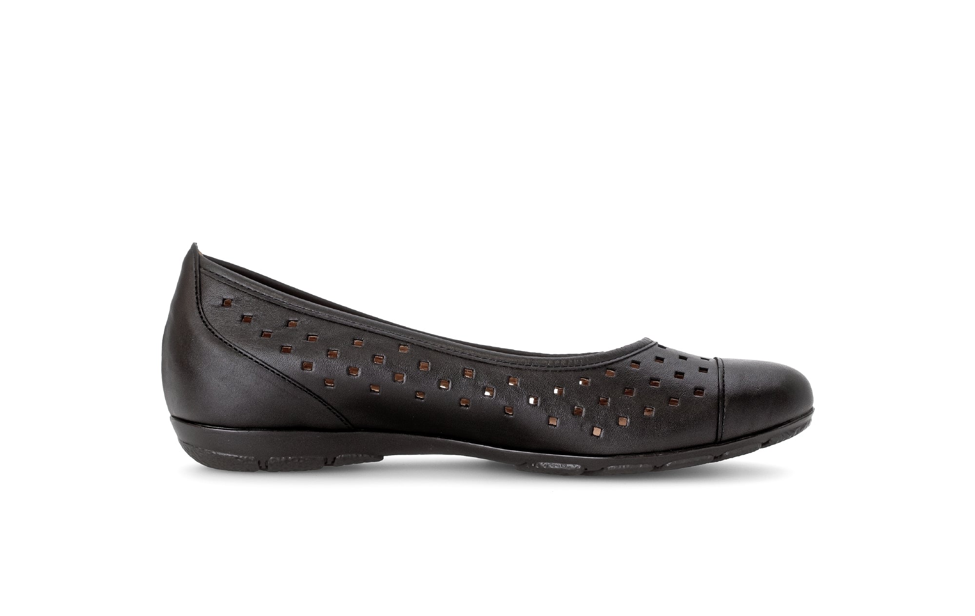 '64.169.27' women's perforated summer ballerina - black