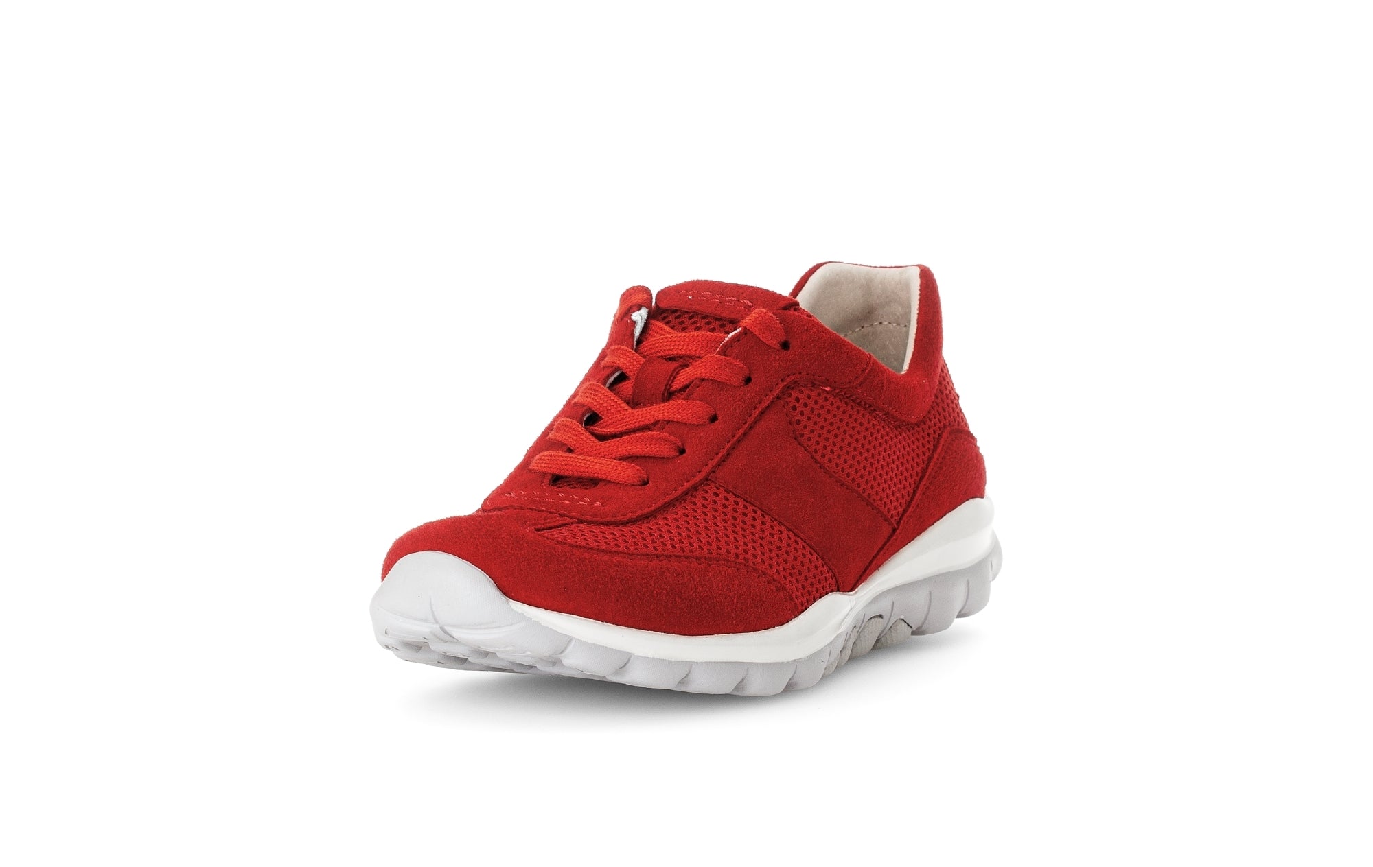 '66.966.38' women's walking rolling perforated lace-up shoe - red