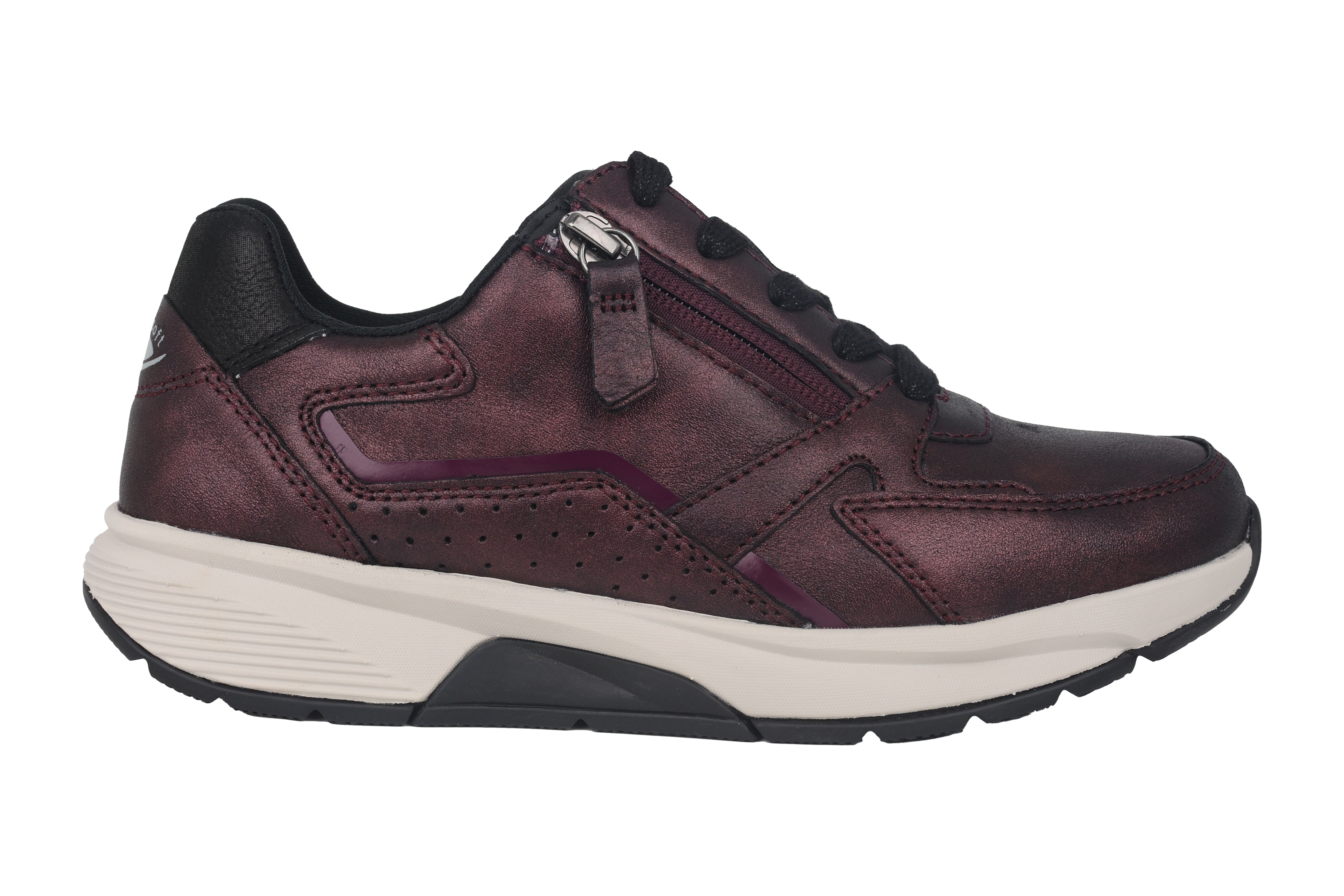 '56.878.88' chaussures de marche à lacets à roulettes pour femme - rouge bordeaux