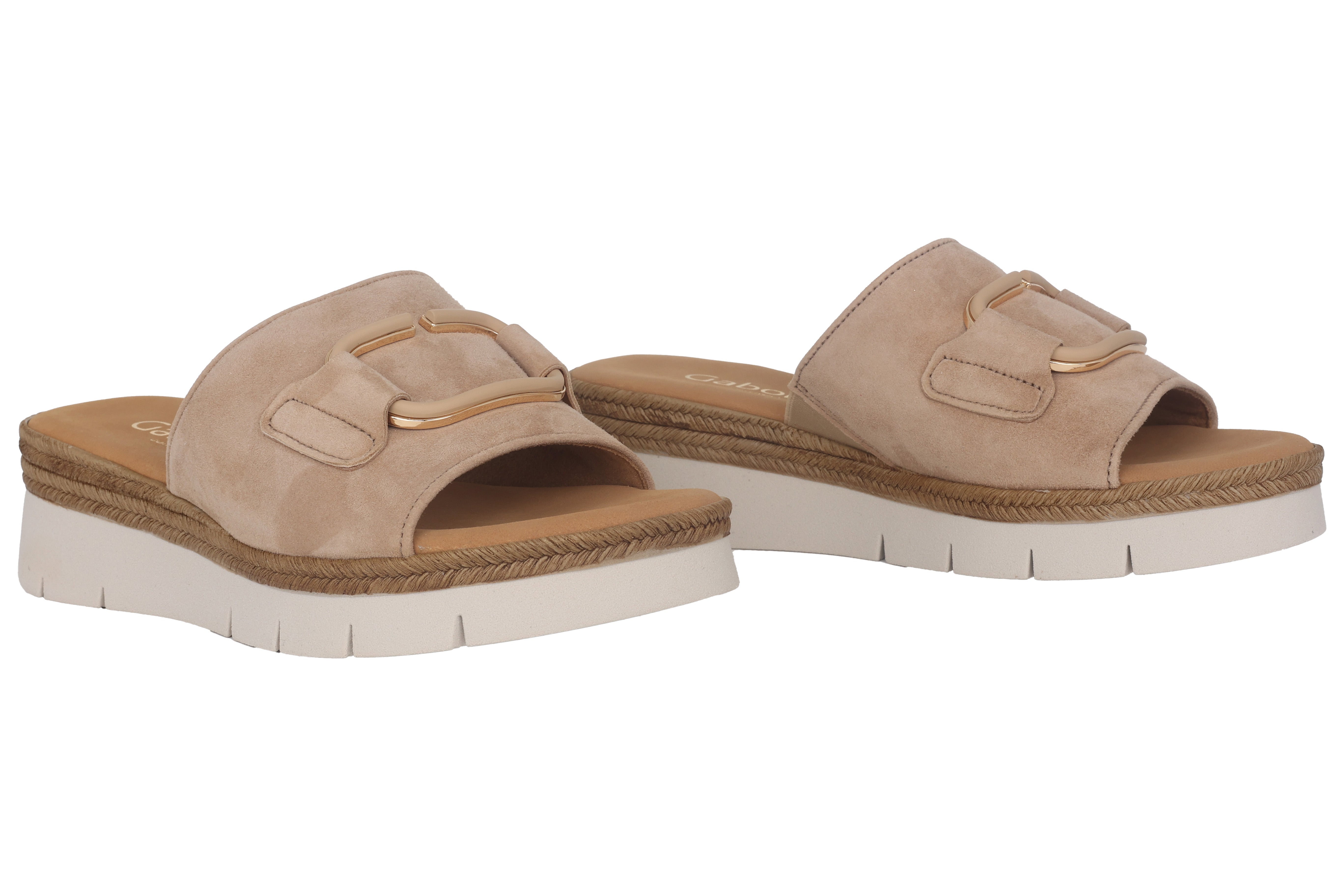 '42.892.30' women's wide fit (H) slides - Beige