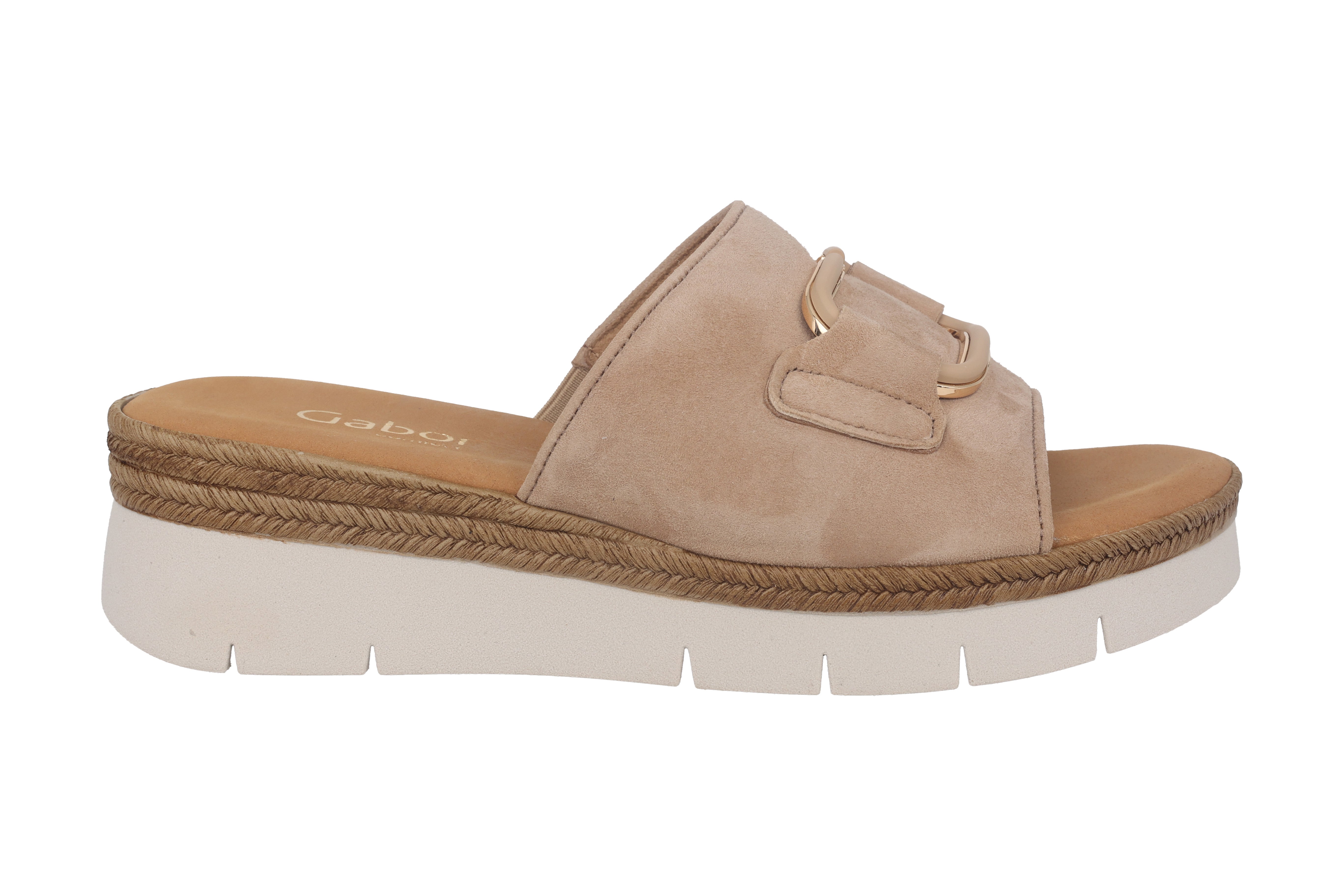 '42.892.30' women's wide fit (H) slides - Beige