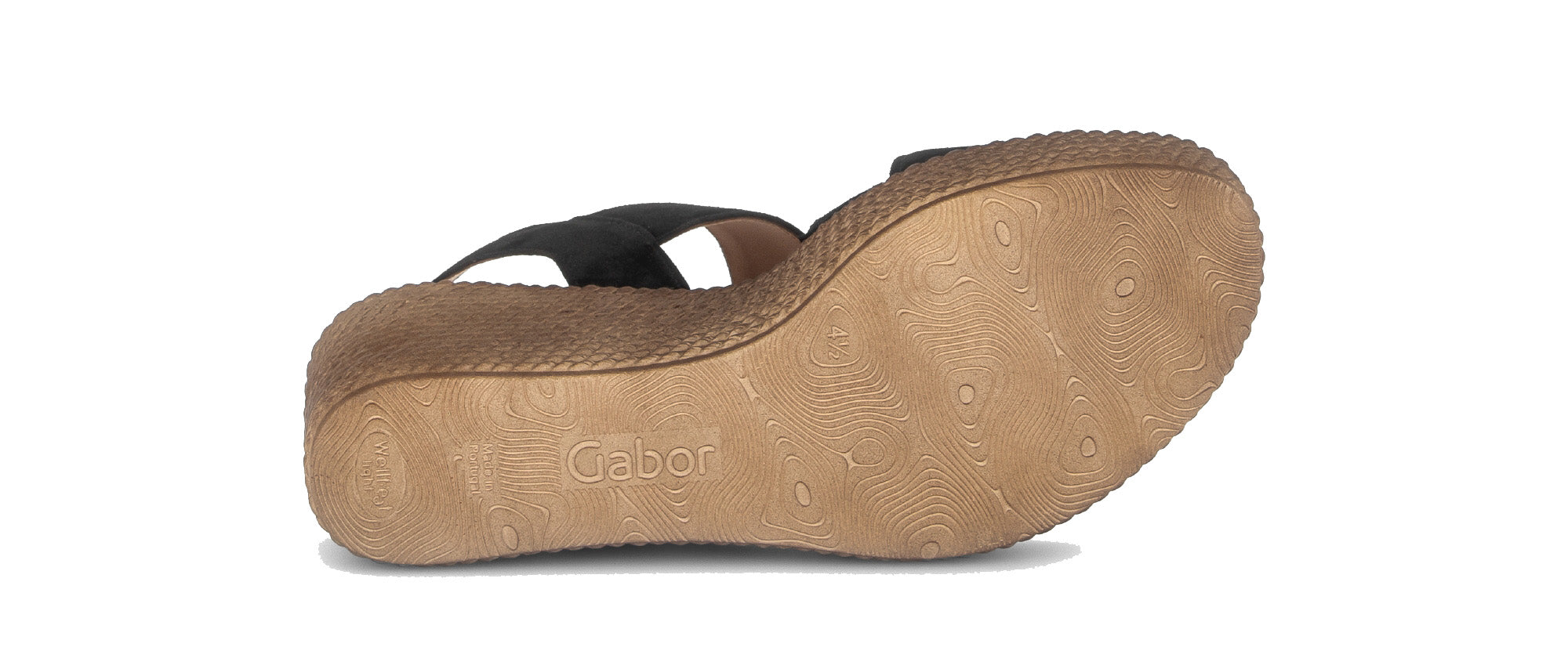 '84.771.17' sandalia con cuña para mujer - negro