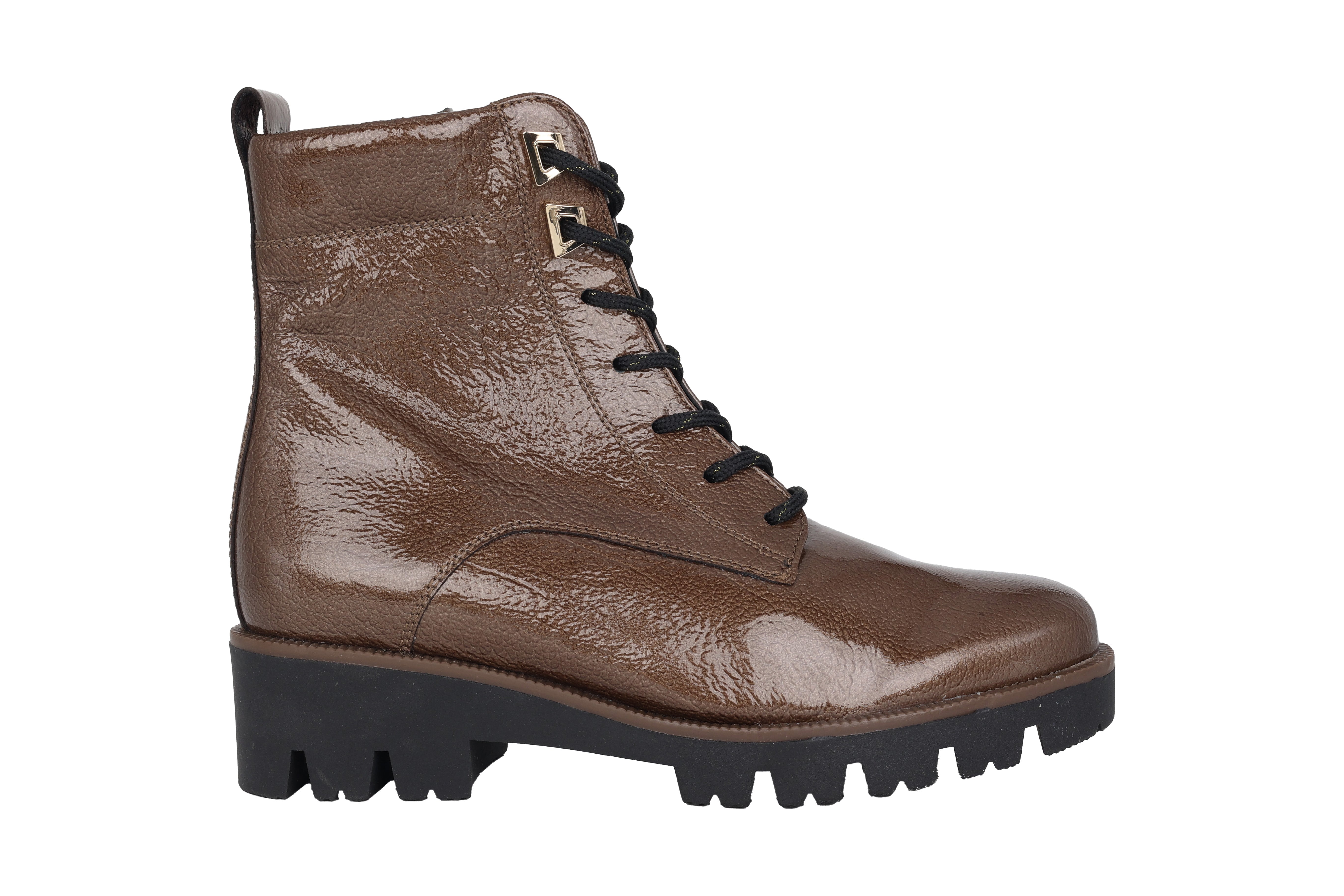 Damen-Schnürstiefel '52.055.81' - Braunes Lackleder