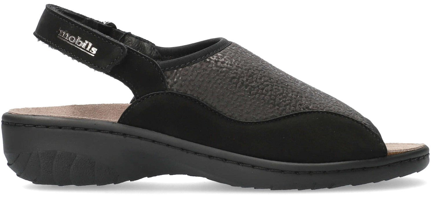 'Gisella' women's ergonomic wide fit (H) sandal - black - Chaplinshoes'Gisella' women's ergonomic wide fit (H) sandal - blackMephisto