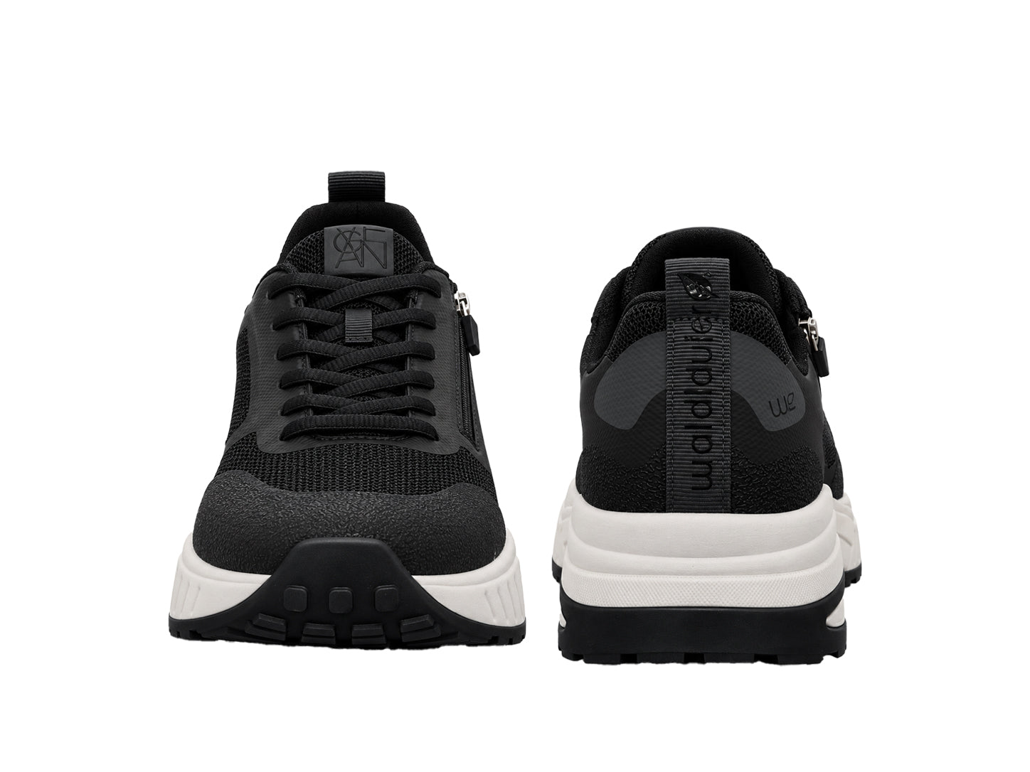 H Pero Men's Wide Fit (H) Walking Sneakers - Black