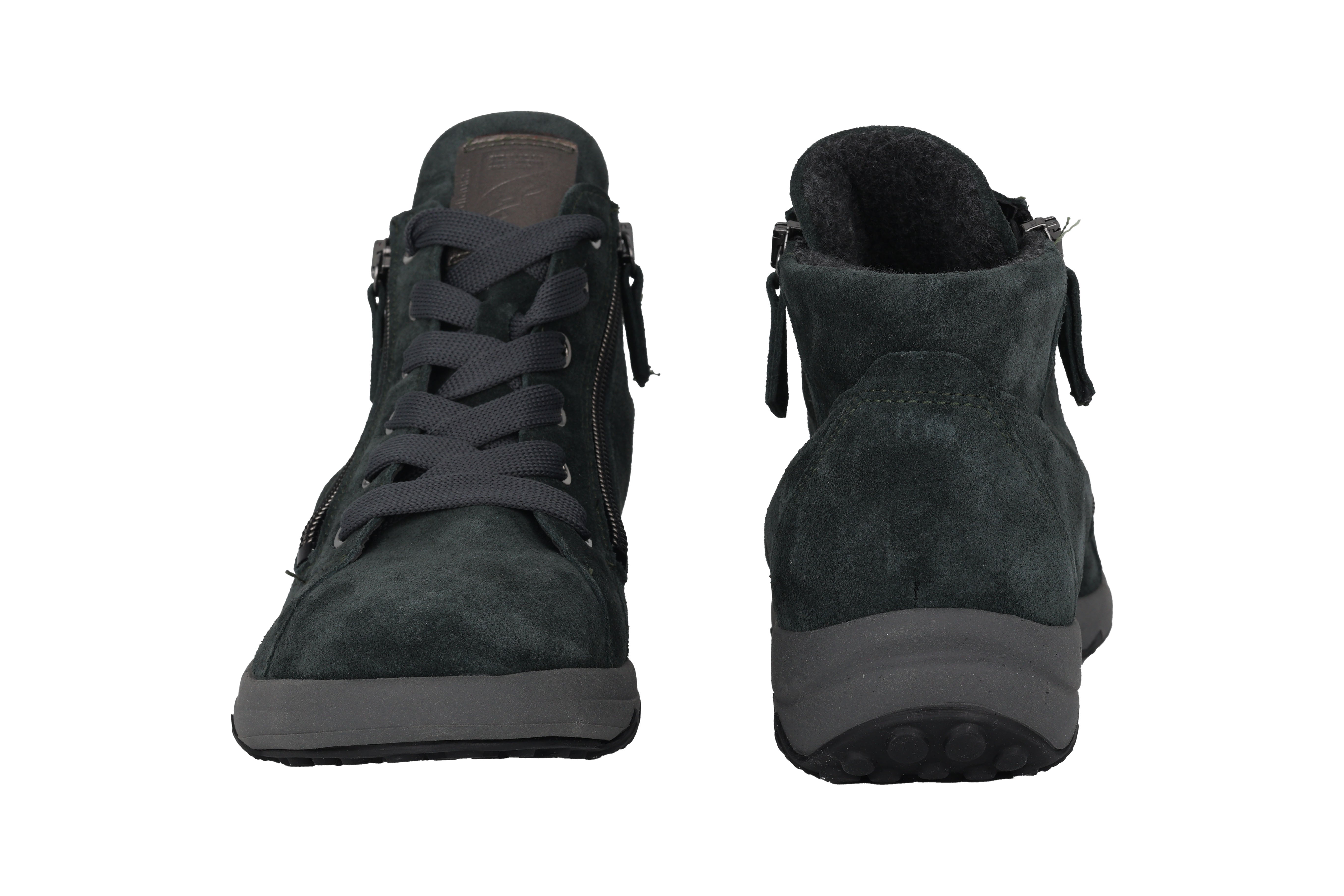 'H-Teresa' women's wide fit (H) lace-zip ankle boot - green